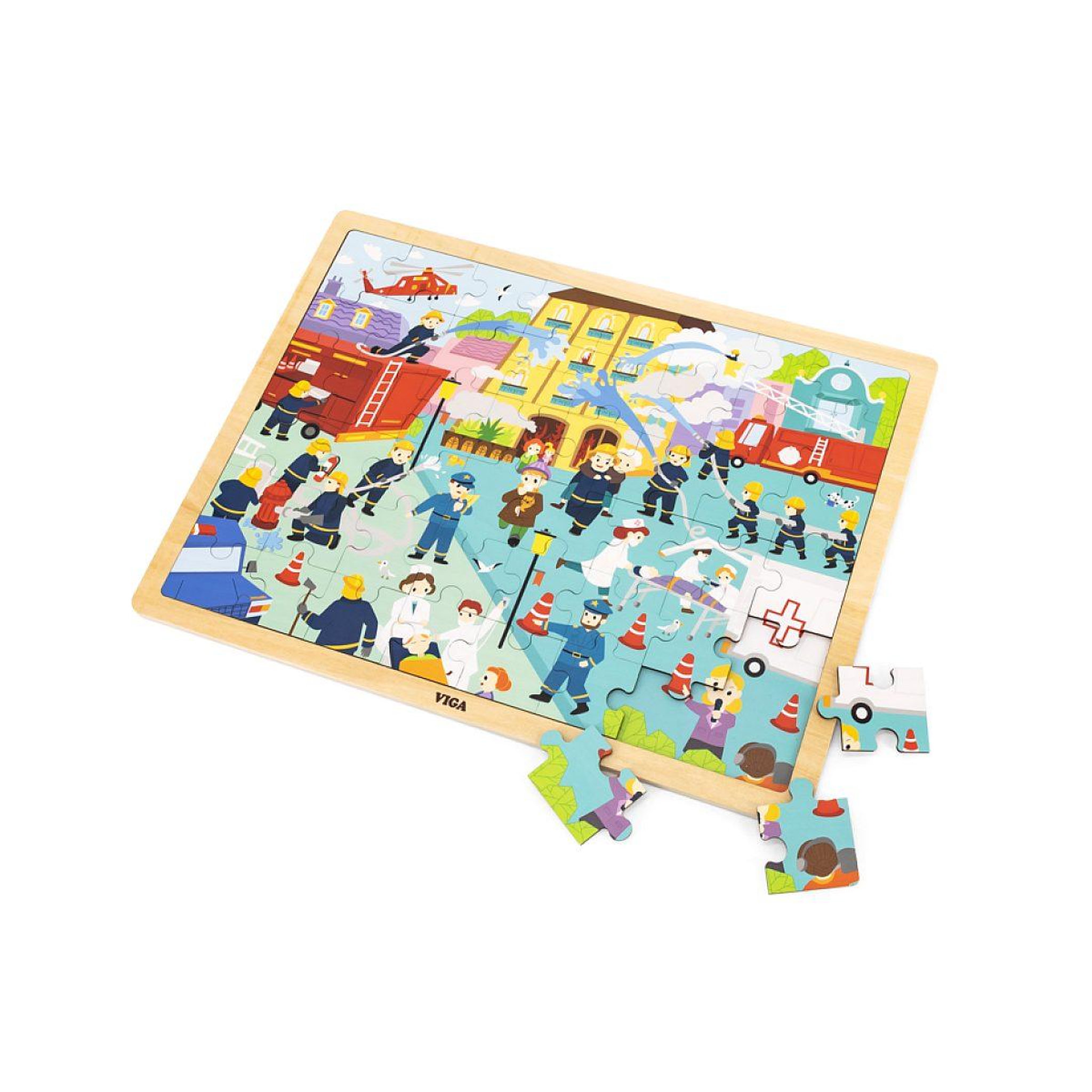 VIGA Puzzle en bois 48 pièces  44581 - pompiers