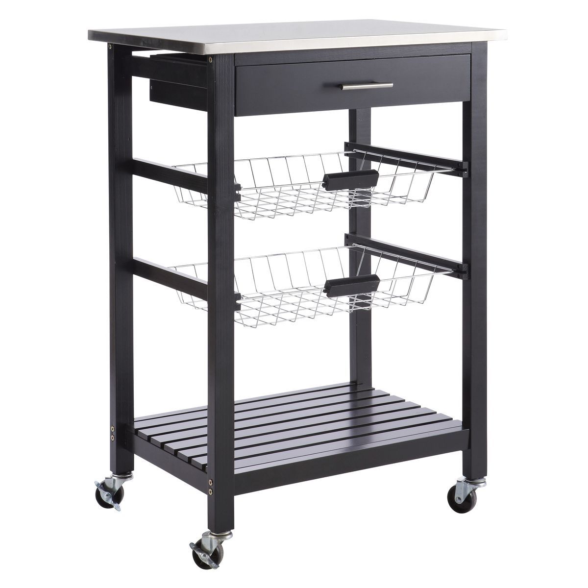 Desserte à roulettes 2 paniers 1 tiroir L40 x P60 x H85 cm DONUTS