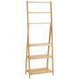 Voir la diapositive 1 : KLEANKIN Porte-serviette pliable autoportant - 3 barres, 3 étagères - dim. 53 x 30 x 152 cm - bois bambou