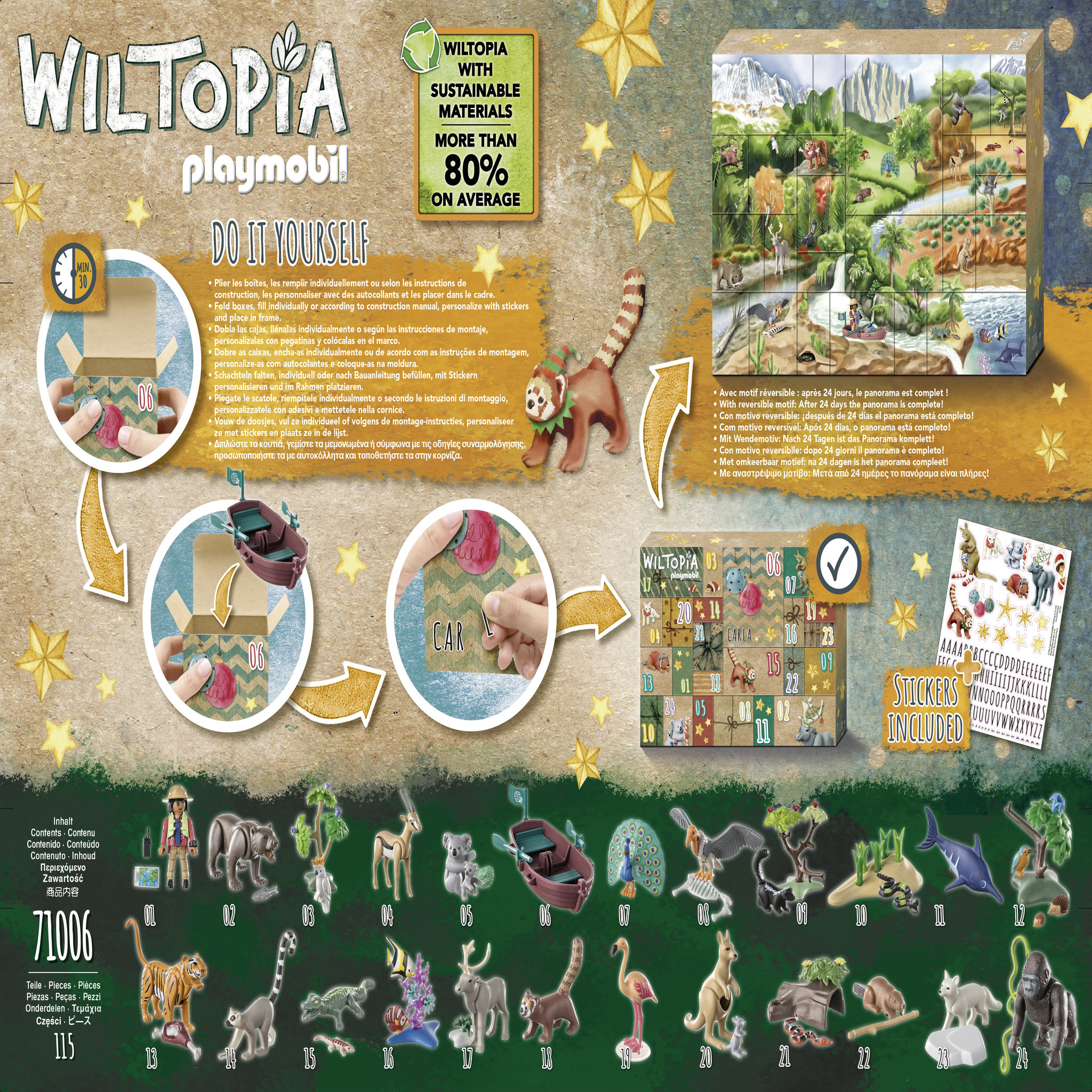 Voir la diapositive 3 : PLAYMOBIL 71006 - Calendrier Avent Tour du monde animaux Wiltopia