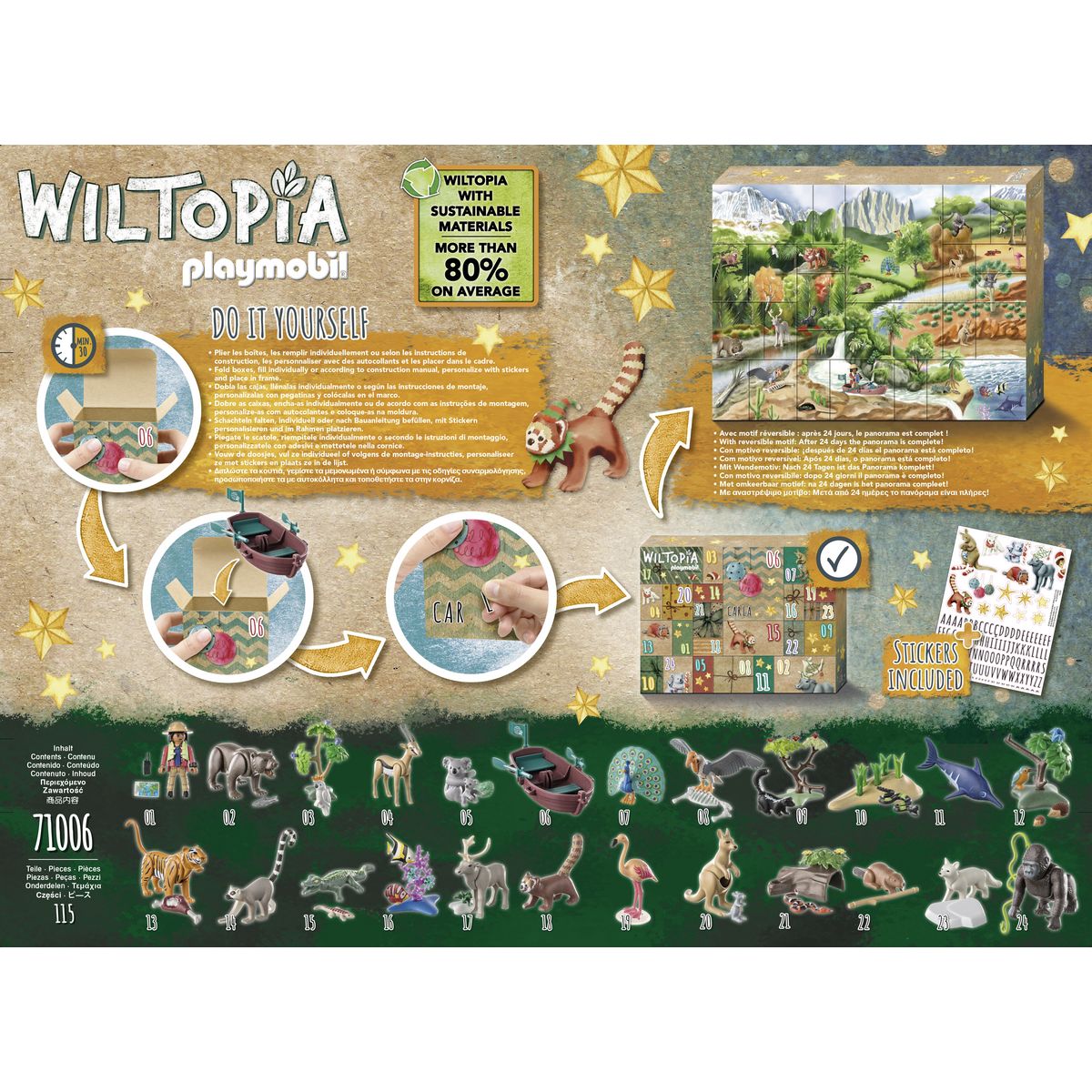 PLAYMOBIL 71006 - Calendrier Avent Tour du monde animaux Wiltopia