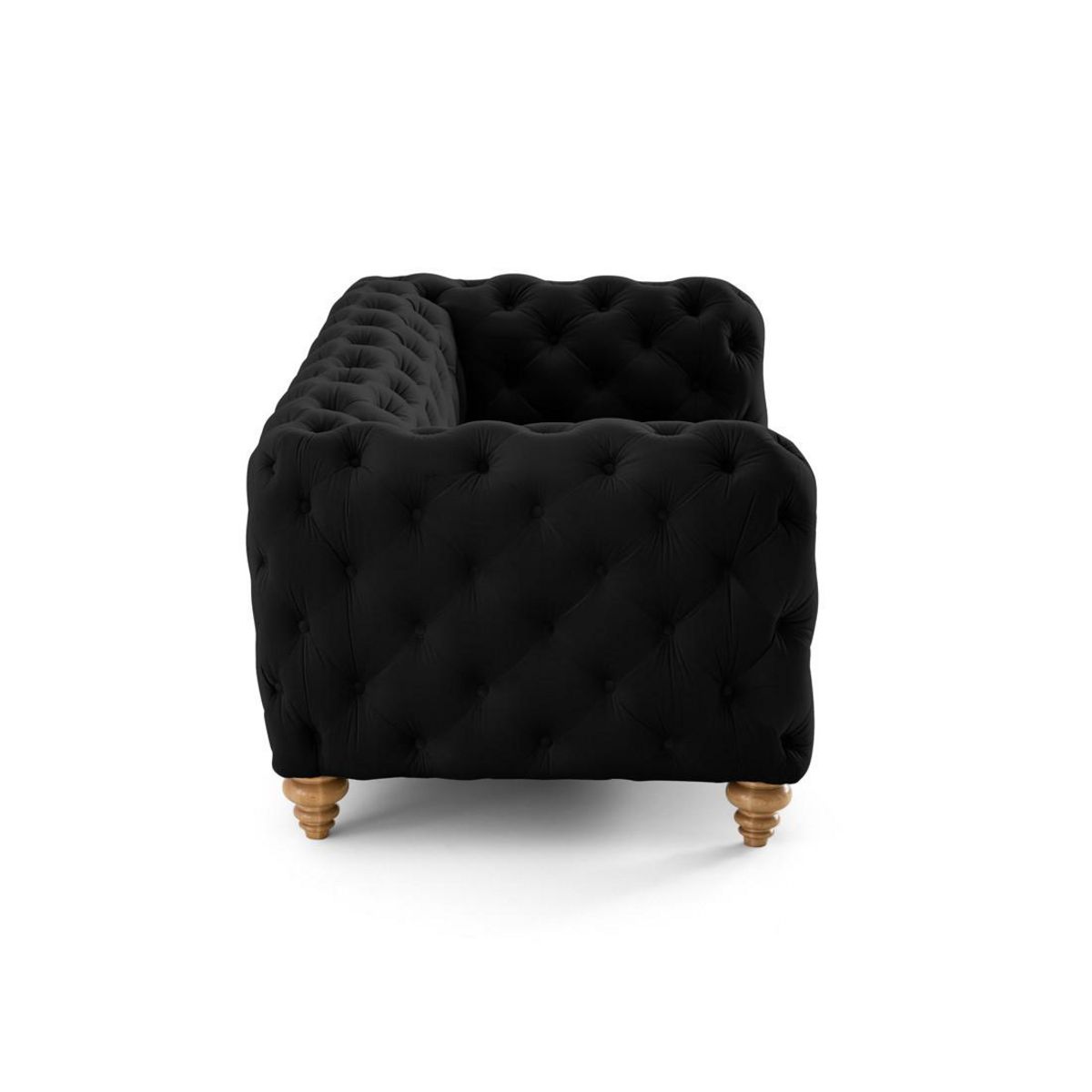 LISA DESIGN Walter - canapé 2 places chesterfield en velours - pieds bois