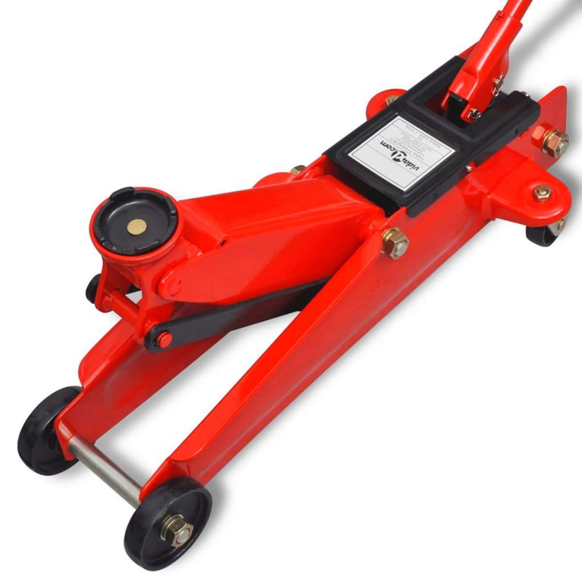 VIDAXL Cric de plancher hydraulique a profile bas 3 tonnes Rouge