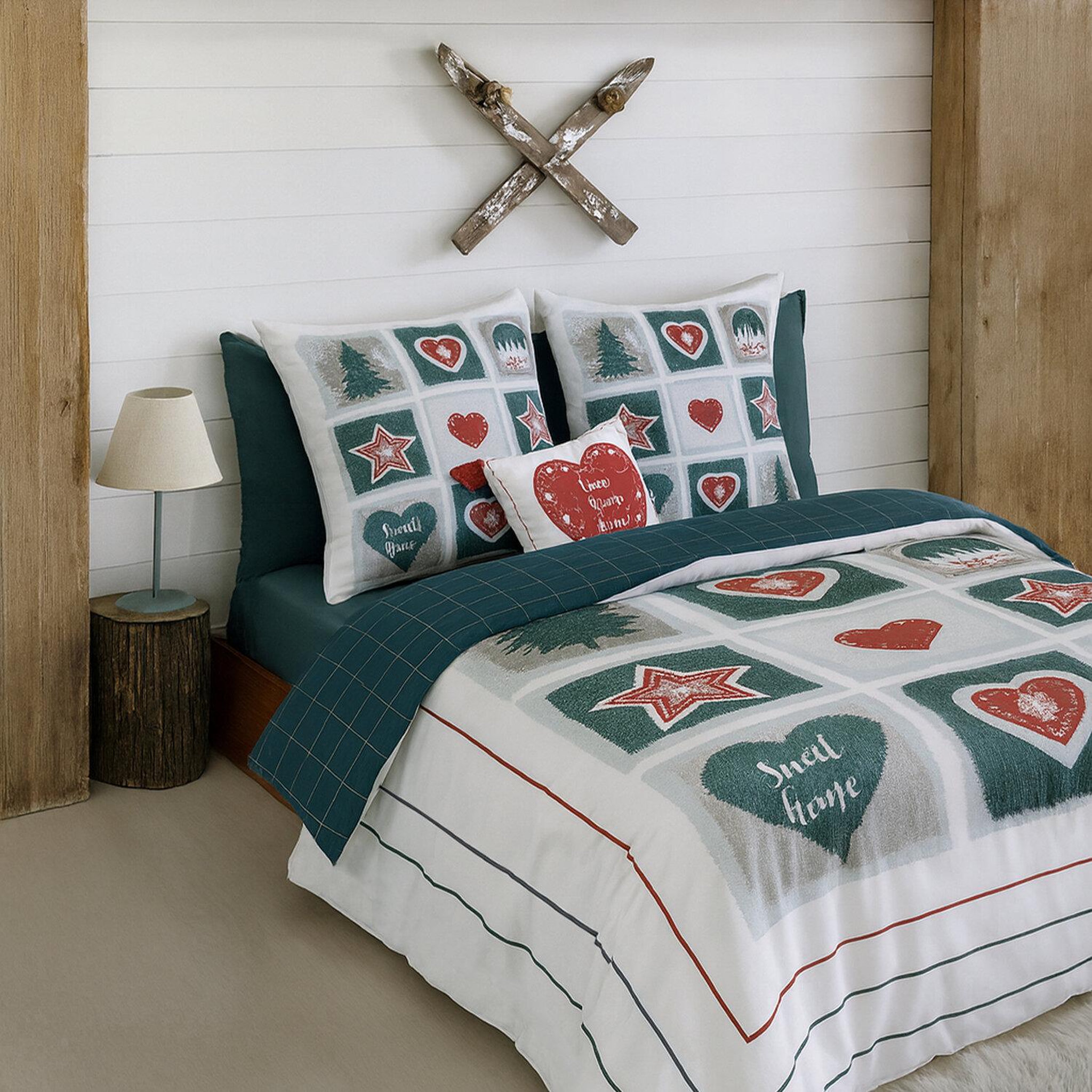 Voir la diapositive 3 : Les Ateliers du Linge Parure housse de couette 100%coton 3pcs home sweet home