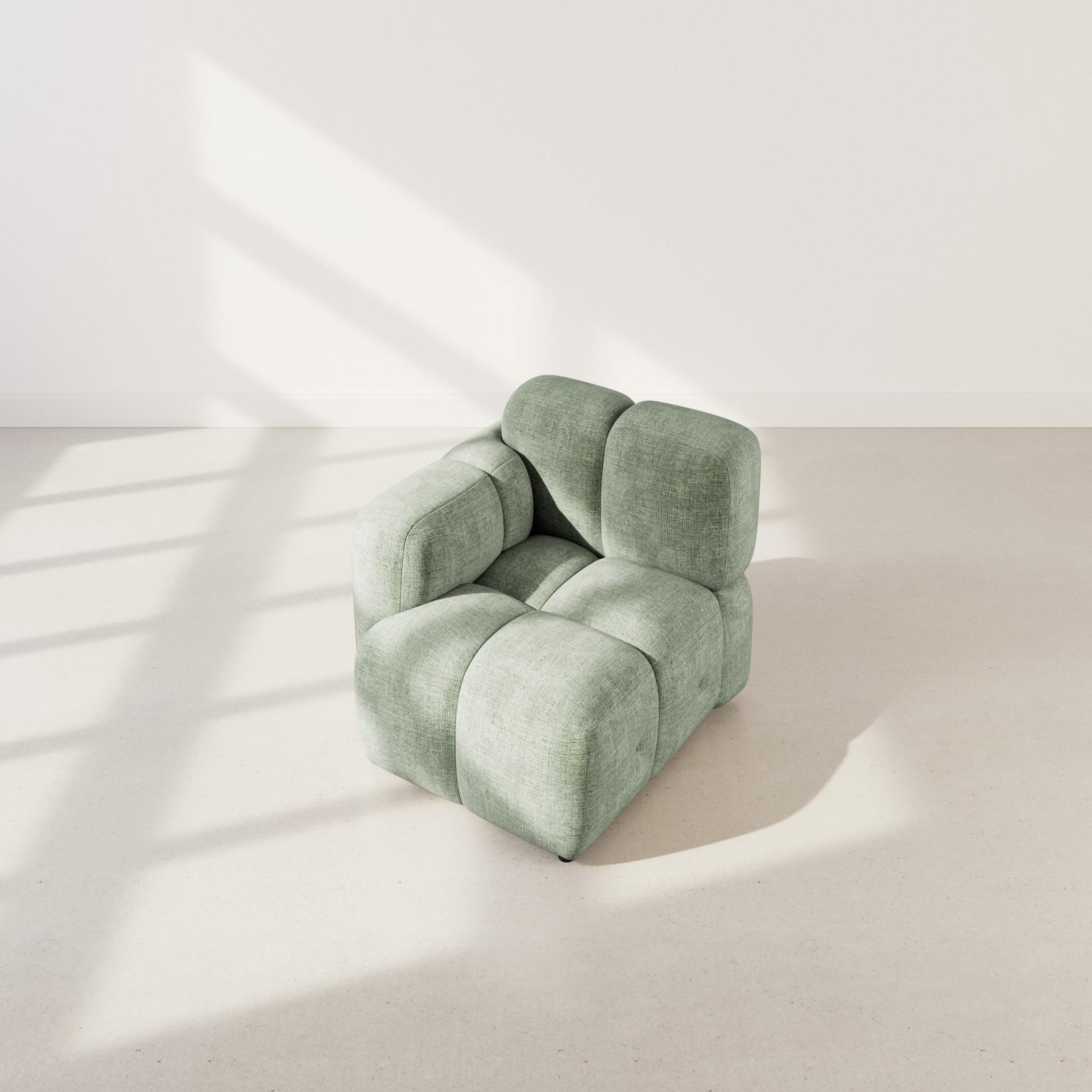 Voir la diapositive 3 : LISA DESIGN Grace - module d'assise gauche en velours texturé