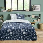 FUTURE HOME Parure de lit jeux vidéos en coton. Coloris disponibles : Bleu