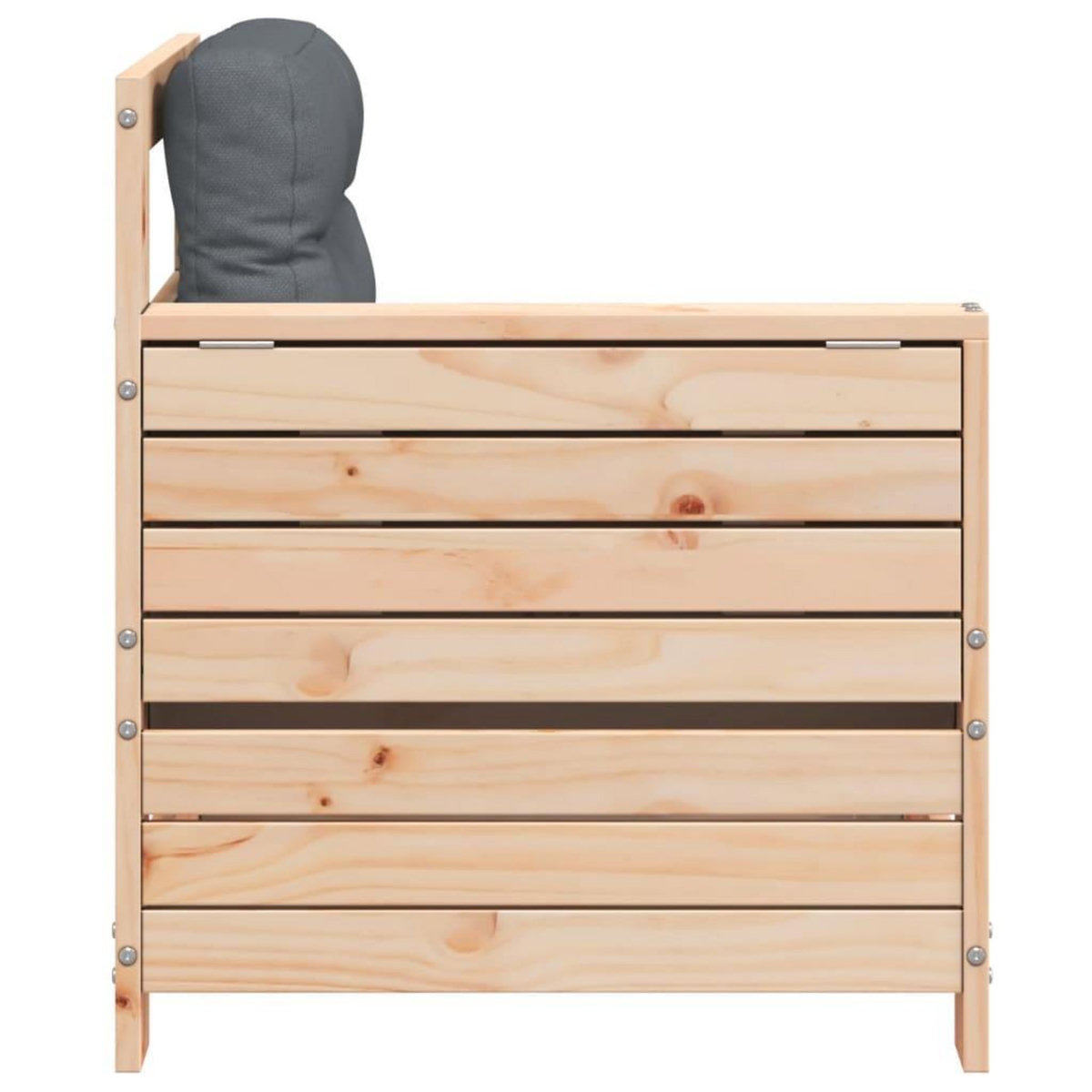 VIDAXL Canape de jardin accoudoir avec coussin bois massif de pin