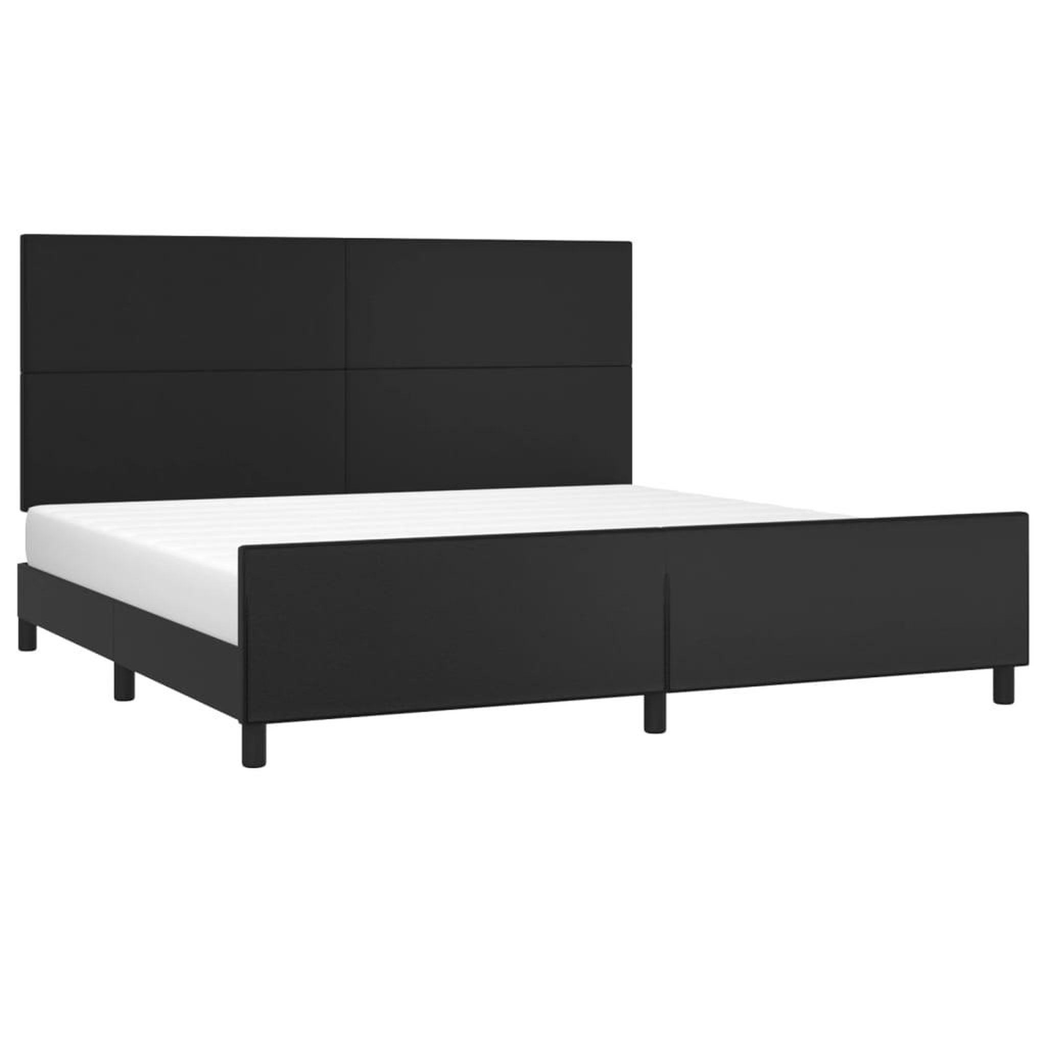 Voir la diapositive 3 : VIDAXL Cadre de lit sans matelas noir 200x200 cm similicuir