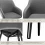 Voir la diapositive 5 : tectake Chaise de salle à manger rembourrée en velours côtelé gris/noir Lot de 2