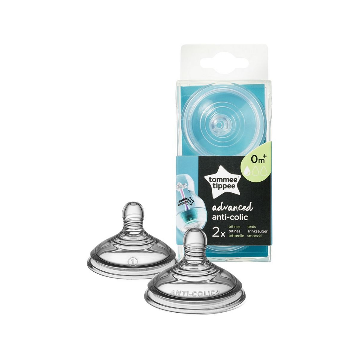 TOMMEE TIPPEE Tétine anti-colique avancé à débit lent x2