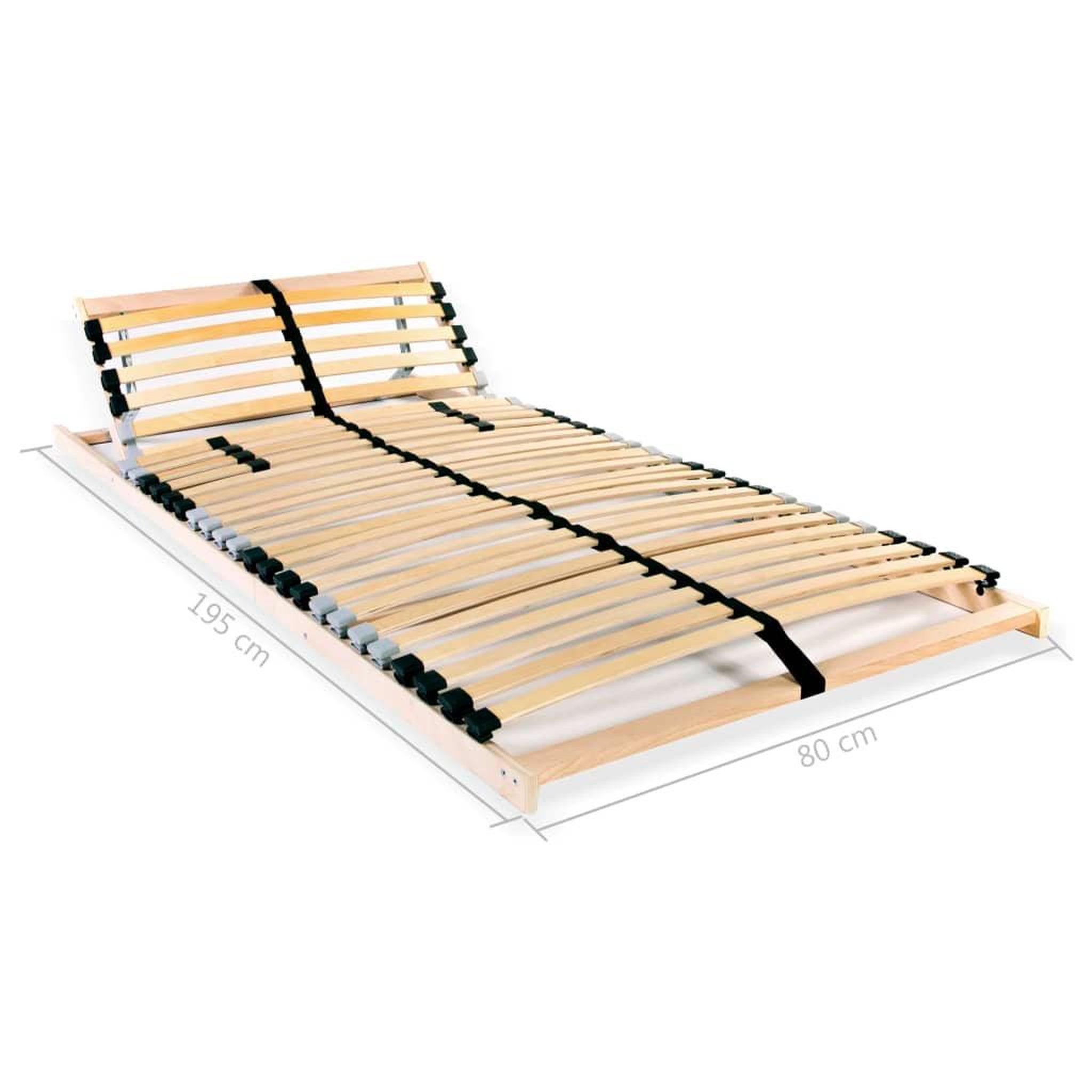 Voir la diapositive 6 : VIDAXL Sommiers a lattes sans matelas 2 pcs avec 28 lattes 80x200 cm