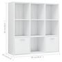 Voir la diapositive 6 : VIDAXL Bibliotheque Blanc brillant 98x30x98 cm Bois d'ingenierie