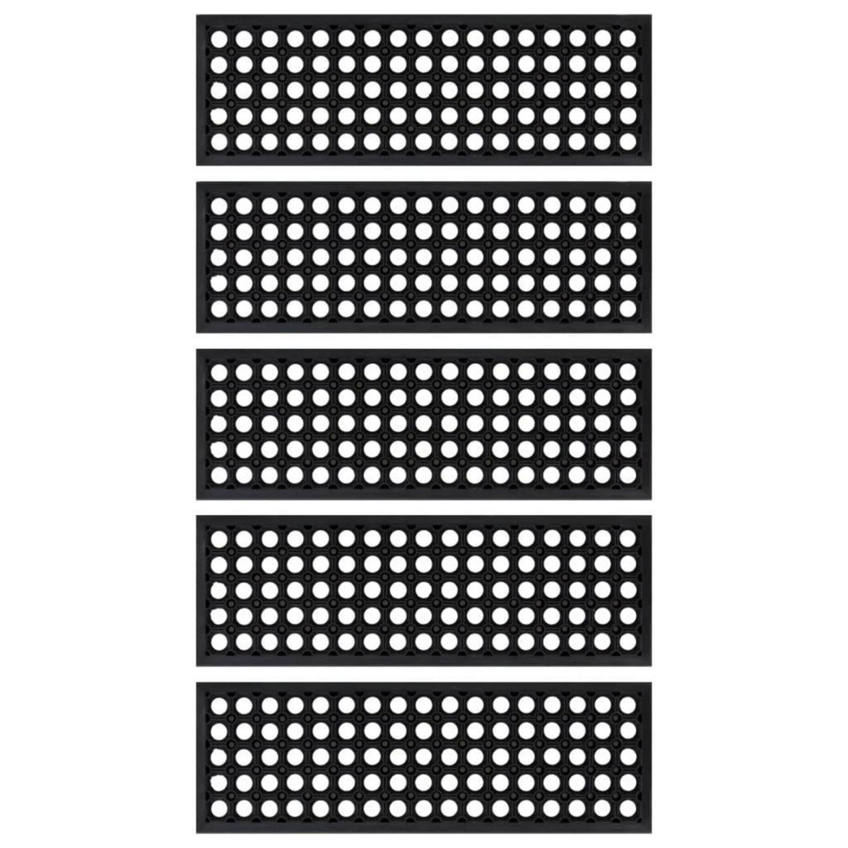 VIDAXL Marches d'escalier 5 pcs 25x75 cm caoutchouc