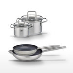 ELO Lot 2 Poêles 28/32cm Elo Profi Therm Platinum et 2 Faitouts 12/16cm Elo