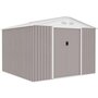 Voir la diapositive 1 : MARKET24 MERCURE Abri de jardin en métal 7,06 m² - 277 x 255 x 202 cm - Kit d'ancrage inclus, 2 portes coulissantes - Taupe