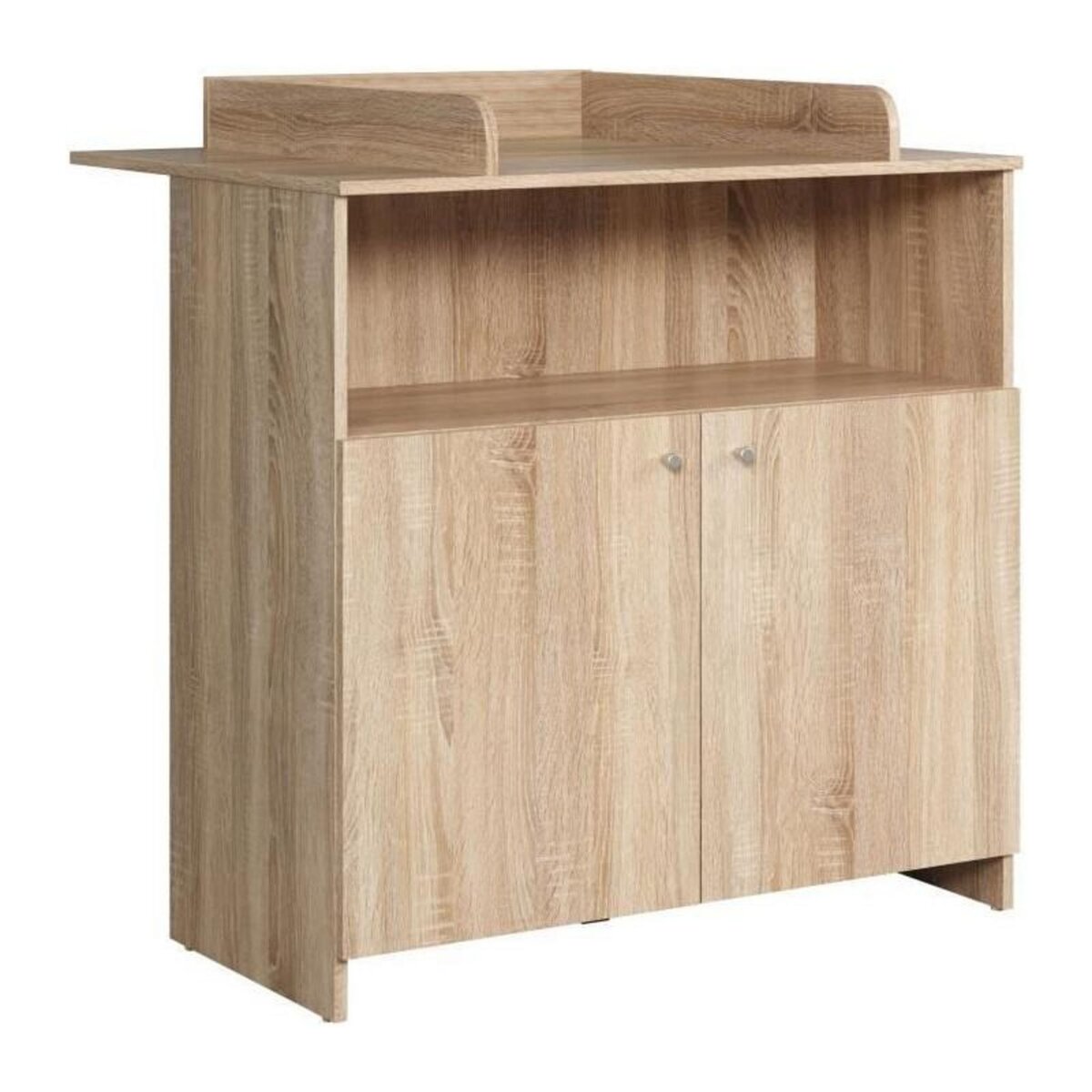 TREND TEAM Chambre bébé duo NIKO - Lit 70x140 cm + Commode a langer 2 portes - Décor chene naturel - TRENDTEAM