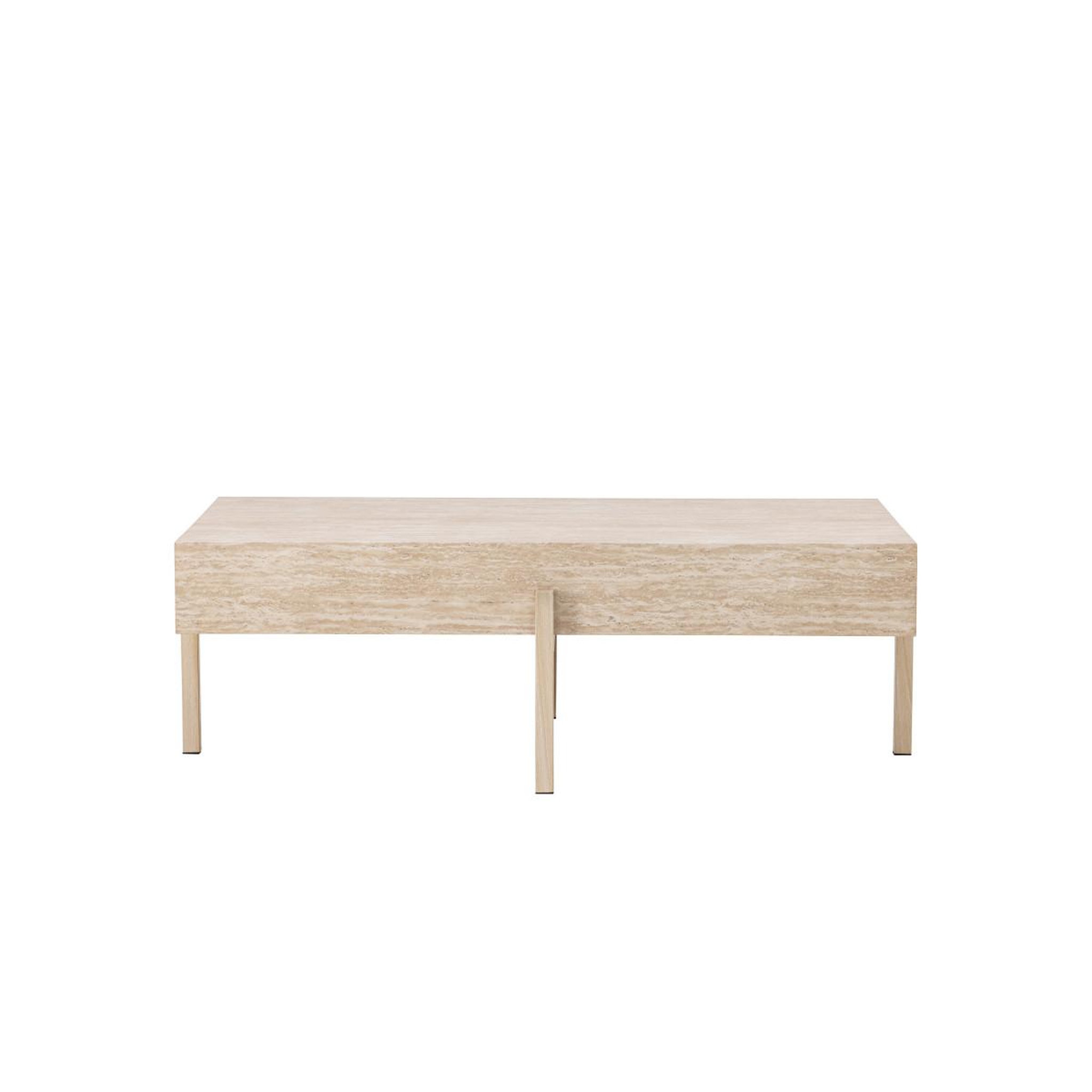 Voir la diapositive 2 : Paris Prix Table basse effet travertin  vadholmen  126cm beige