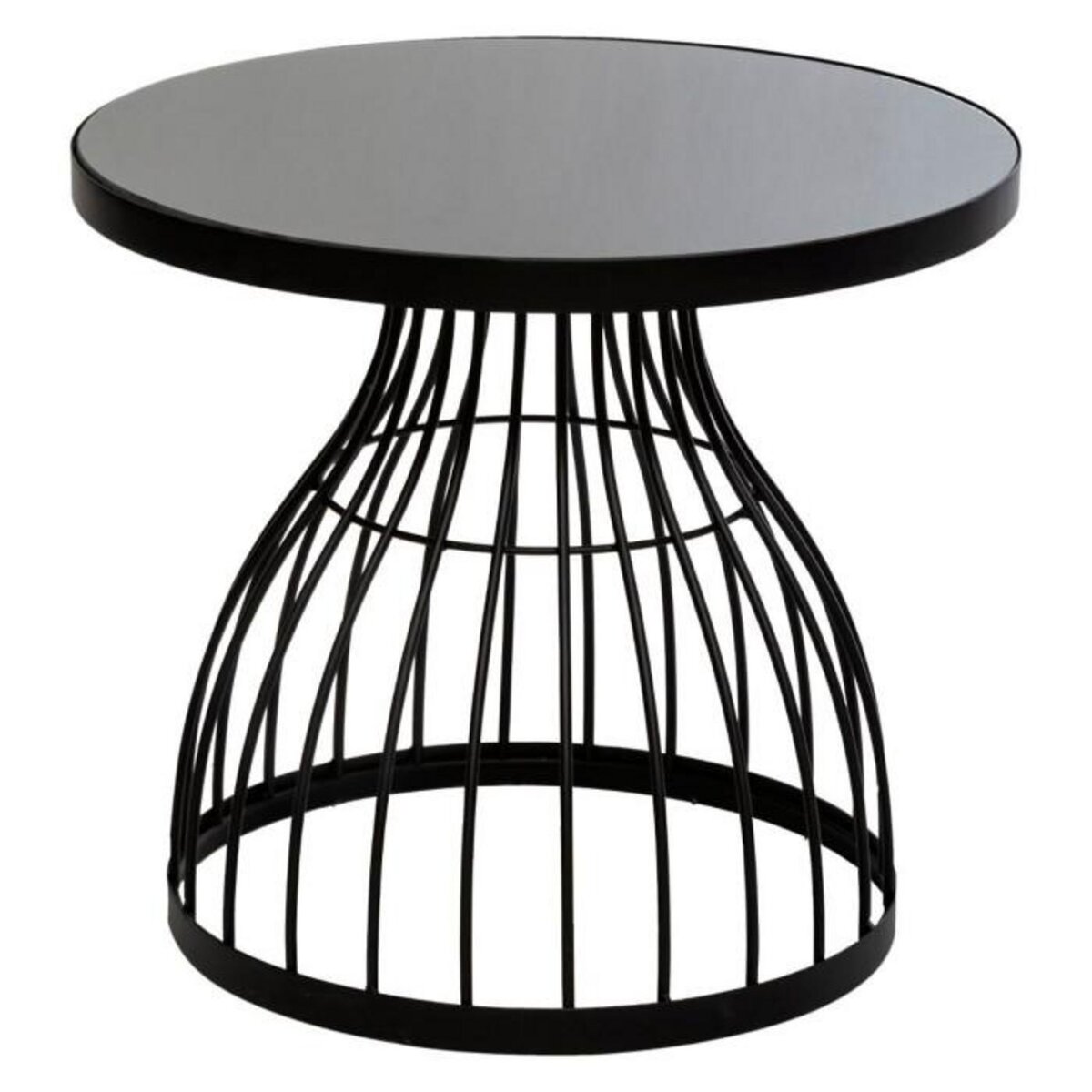 ATMOSPHERA Table d'Appoint Design en Verre  Kushi  55cm Noir