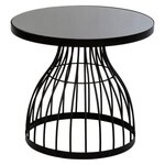 ATMOSPHERA Table d'Appoint Design en Verre  Kushi  55cm Noir