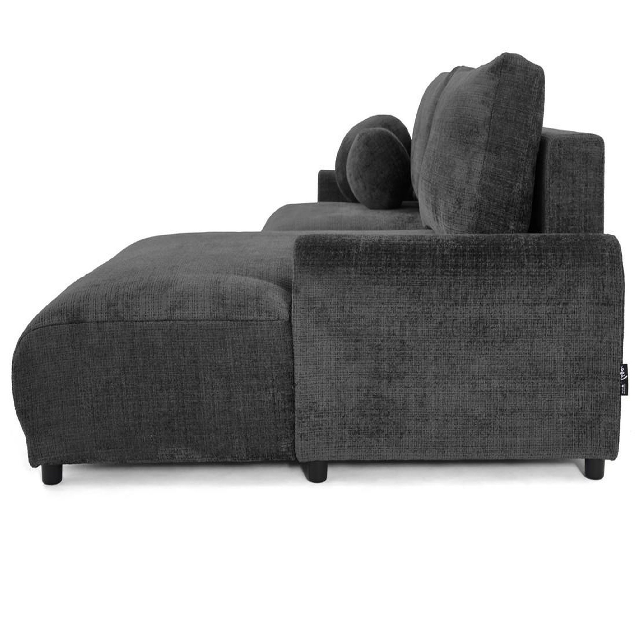 Voir la diapositive 6 : BEST MOBILIER Nelly - canapé d'angle droit 4 places convertible avec coffre en velours texturé