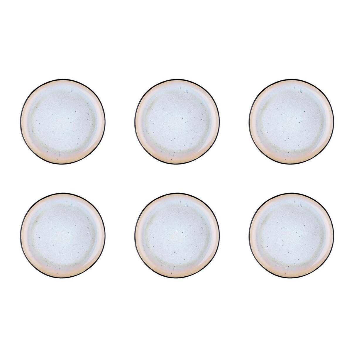 BJORN Assiette IRIS Ø21,5cm - 6 pièces - Blanc ivoire