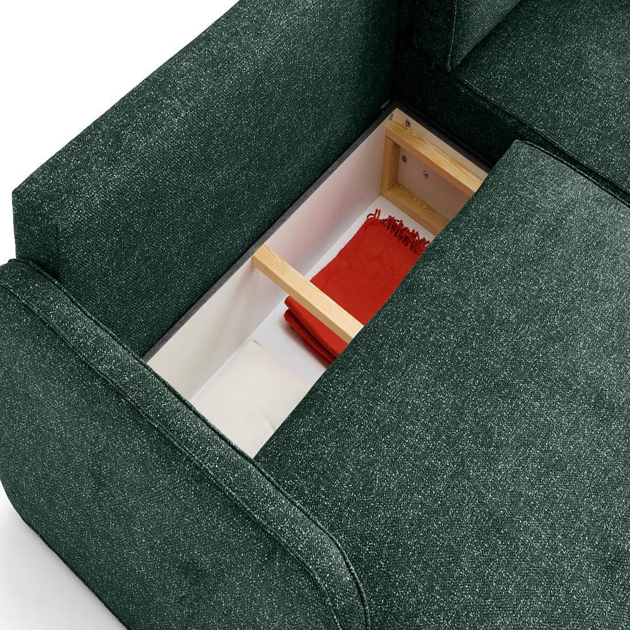 Voir la diapositive 3 : LISA DESIGN Apolline - canapé d'angle réversible 4 places convertible avec coffres en tissu moucheté