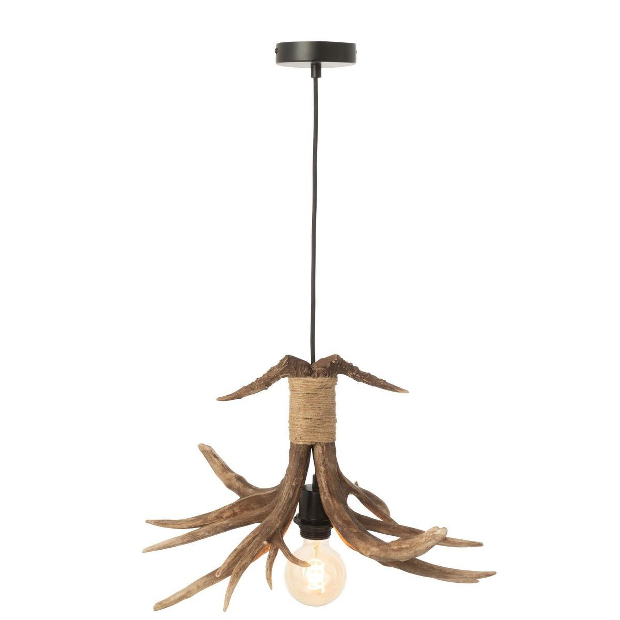 Voir la diapositive 3 : J-LINE Lampe suspension branches  antlers  44cm marron