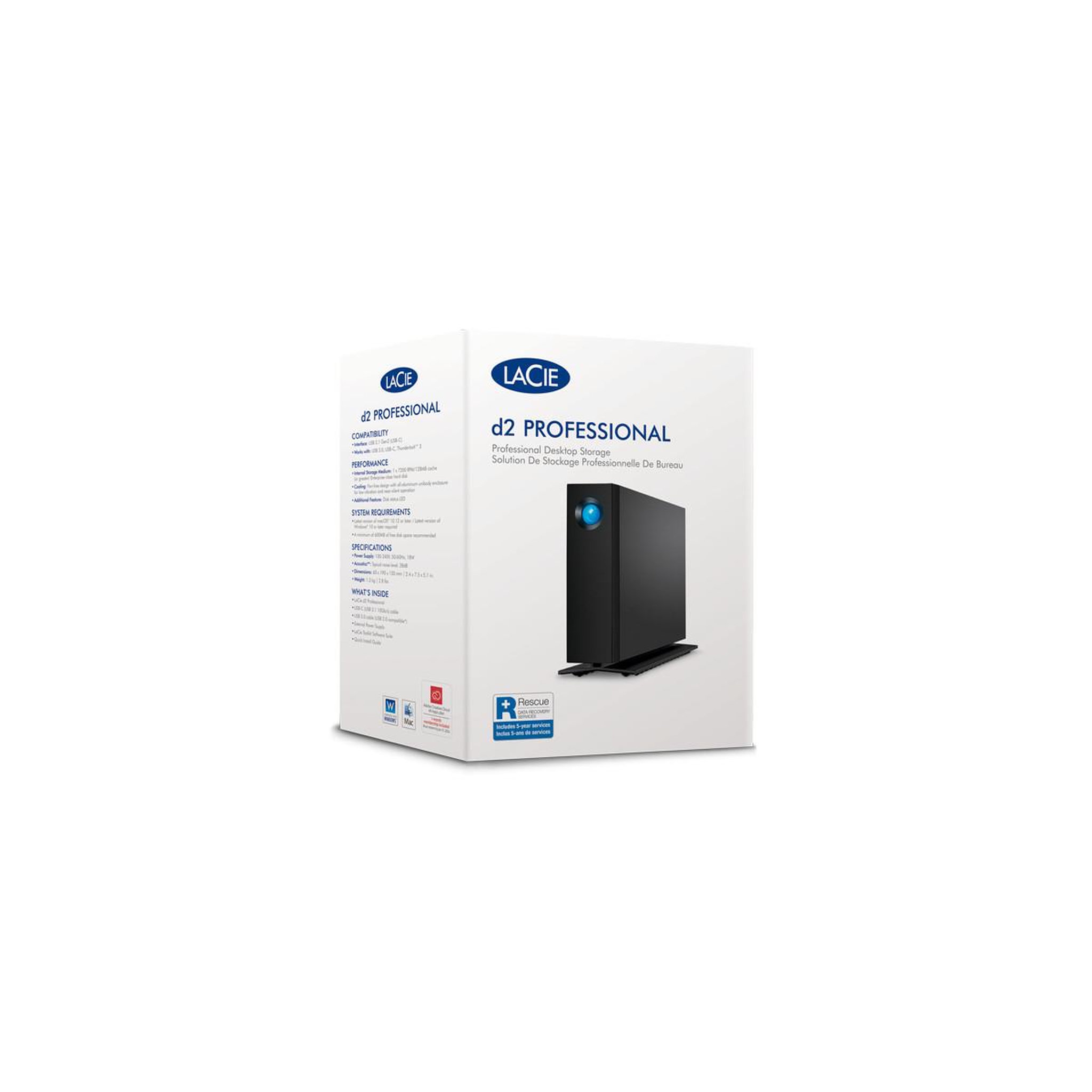 Voir la diapositive 3 : Lacie LaCie d2 Professional disque dur externe 20 To 7200 tr/min USB Type-C 3.2 Gen 1 (3.1 Gen 1) Noir