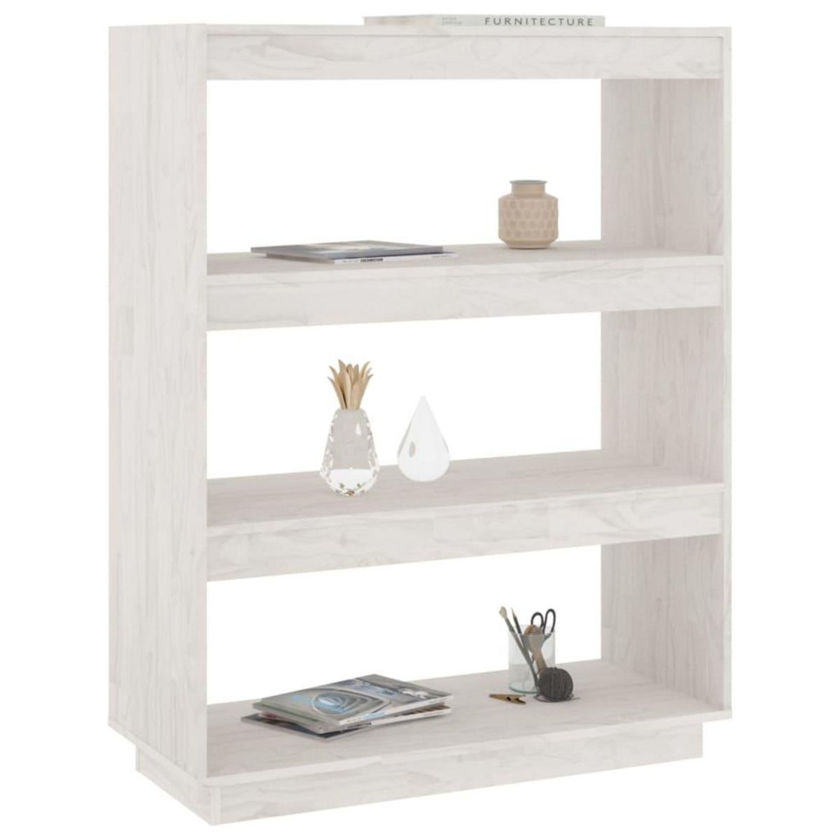 VIDAXL Bibliotheque/Separateur de piece Blanc 80x35x103 cm Bois de pin