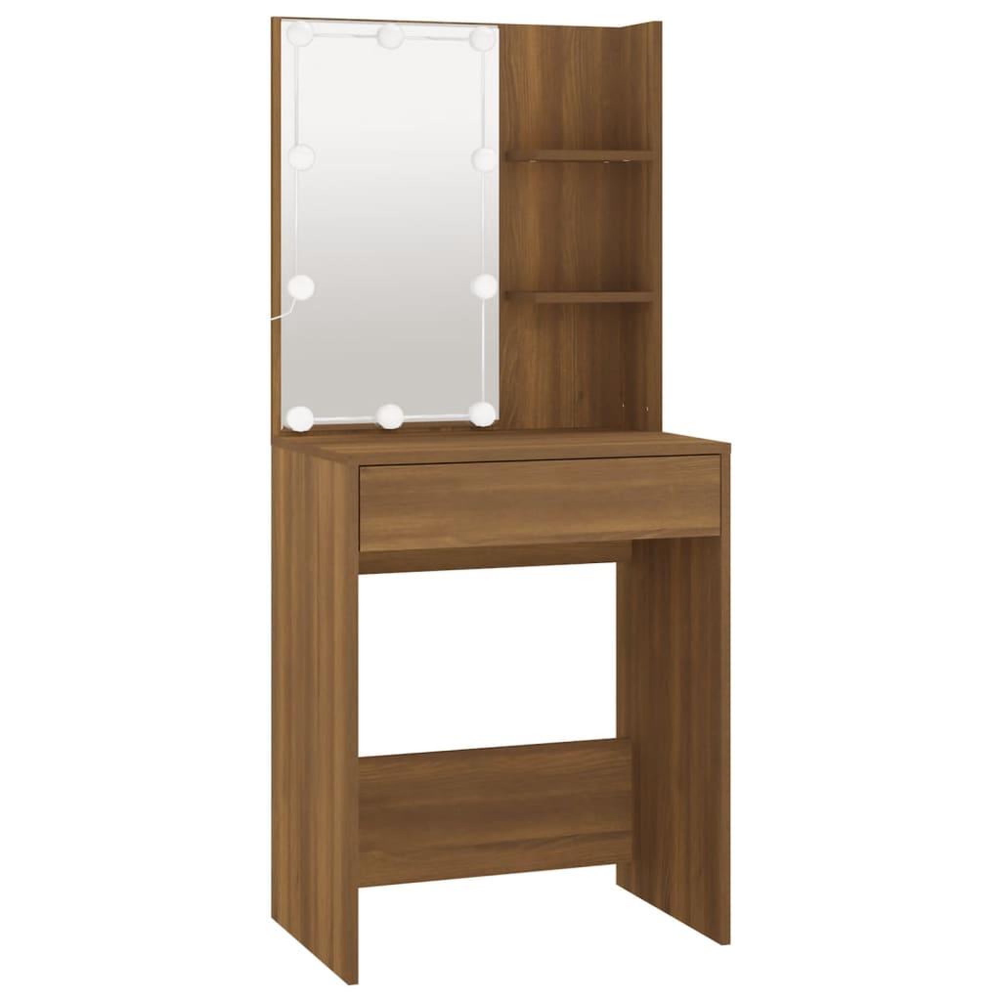 Voir la diapositive 3 : VIDAXL Coiffeuse avec LED Chene marron 60x40x140 cm