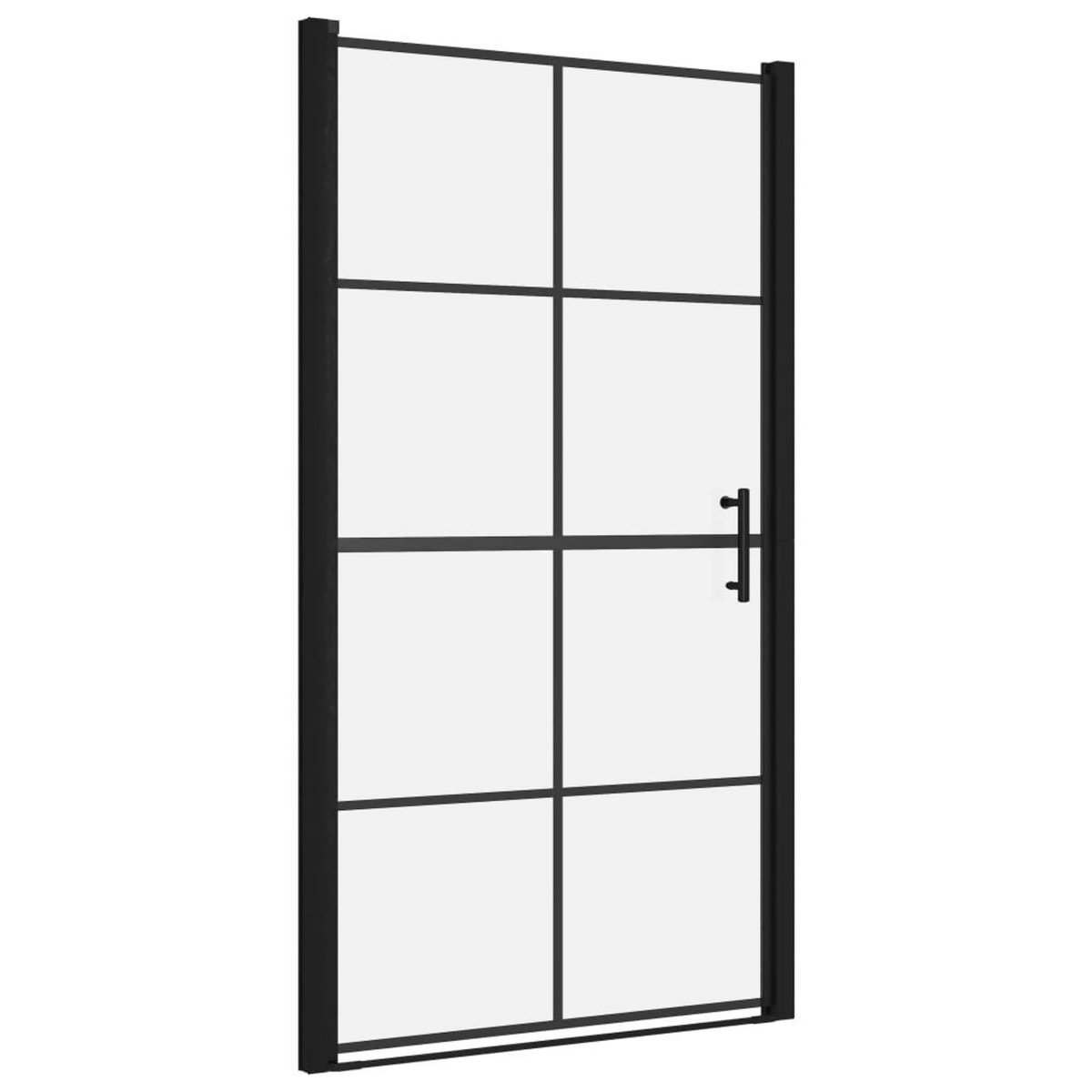 VIDAXL Porte de douche verre trempe 100x178 cm noir