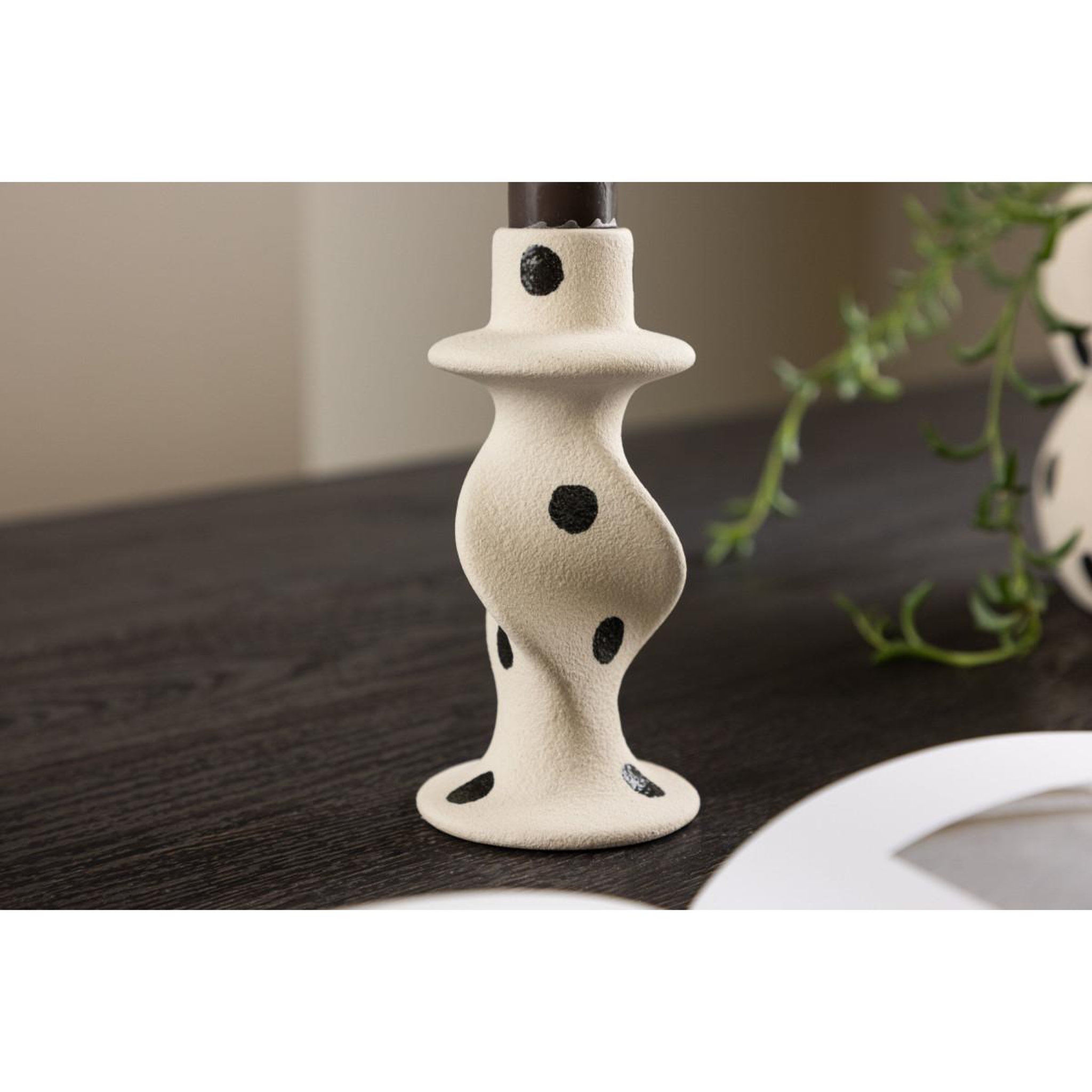 Voir la diapositive 4 : Paris Prix Bougeoir design en céramique  glory  12cm blanc & noir