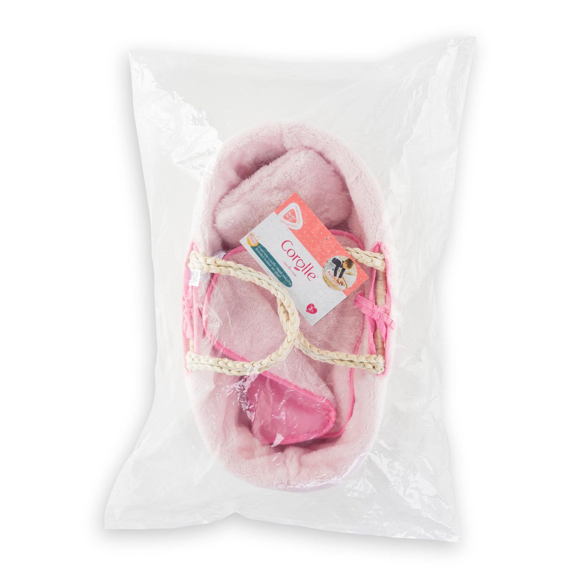 Corolle Ensemble Couffin Peluche Rose pour poupon de 36 et 42 cm