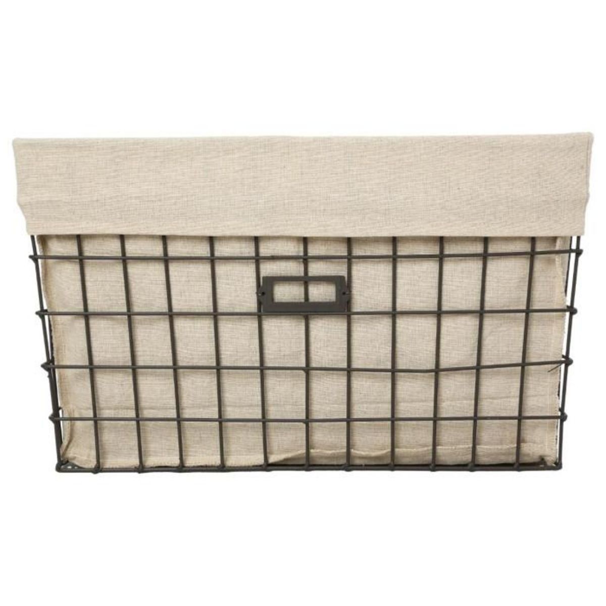 ATMOSPHERA Lot de 5 Corbeilles de Rangement  Métal  51cm Beige