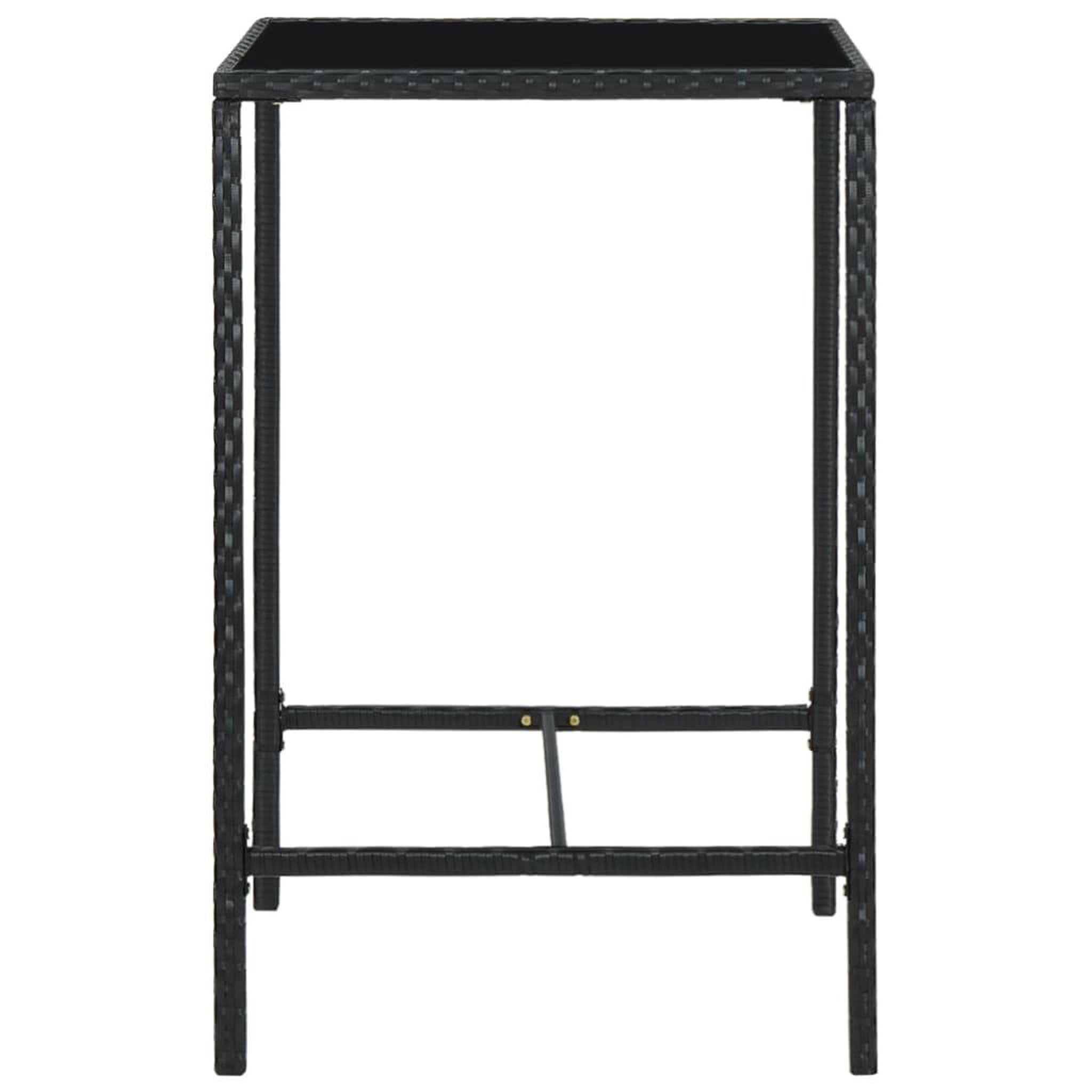 Voir la diapositive 5 : VIDAXL Ensemble de bar de jardin 5 pcs et coussins Resine tressee Noir