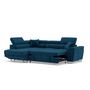 Voir la diapositive 3 : BEST MOBILIER Baoji - canapé d'angle gauche 5 places convertible avec têtières et coffre en velours côtelé