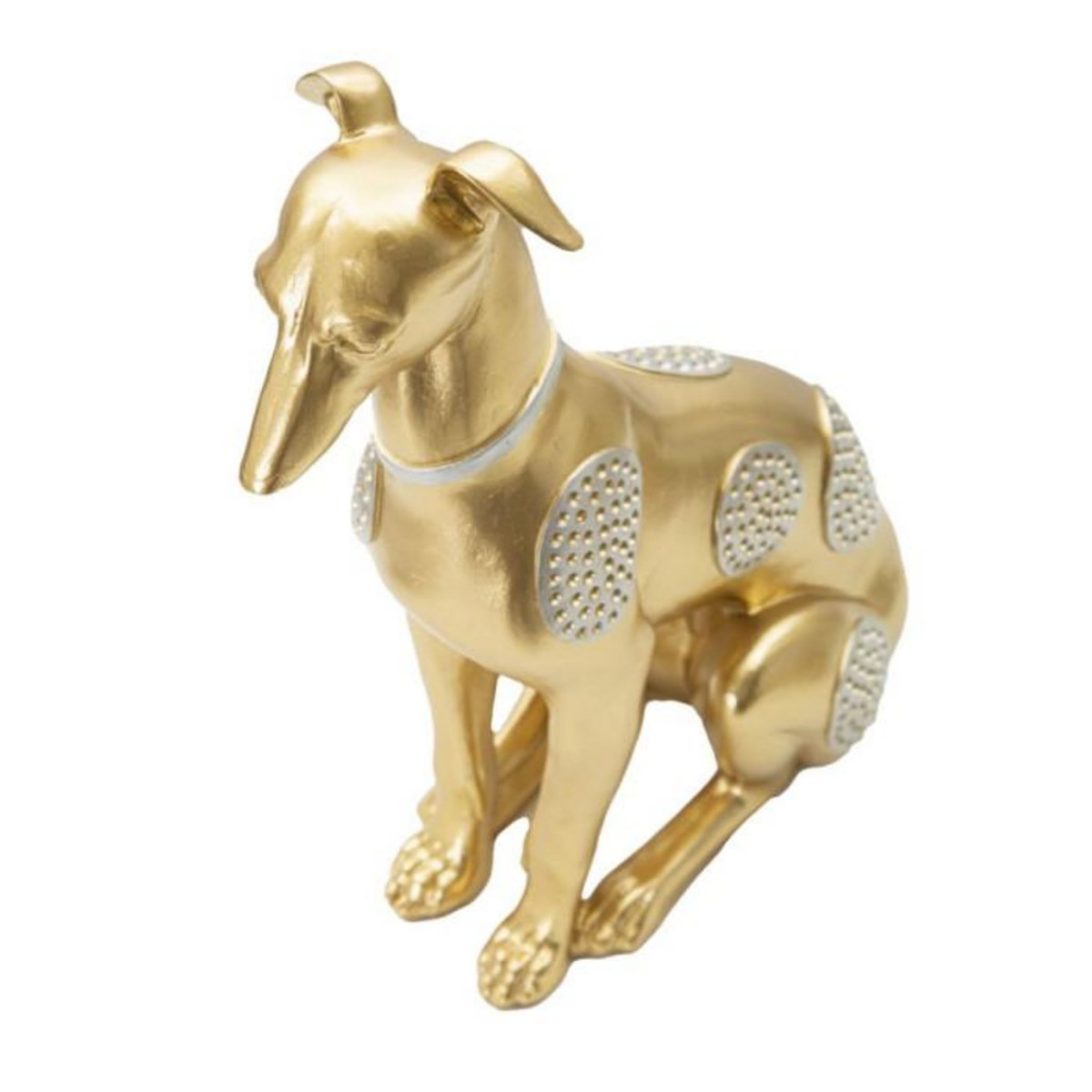 Paris Prix Statuette Design en Résine  Chien Assis  29cm Or