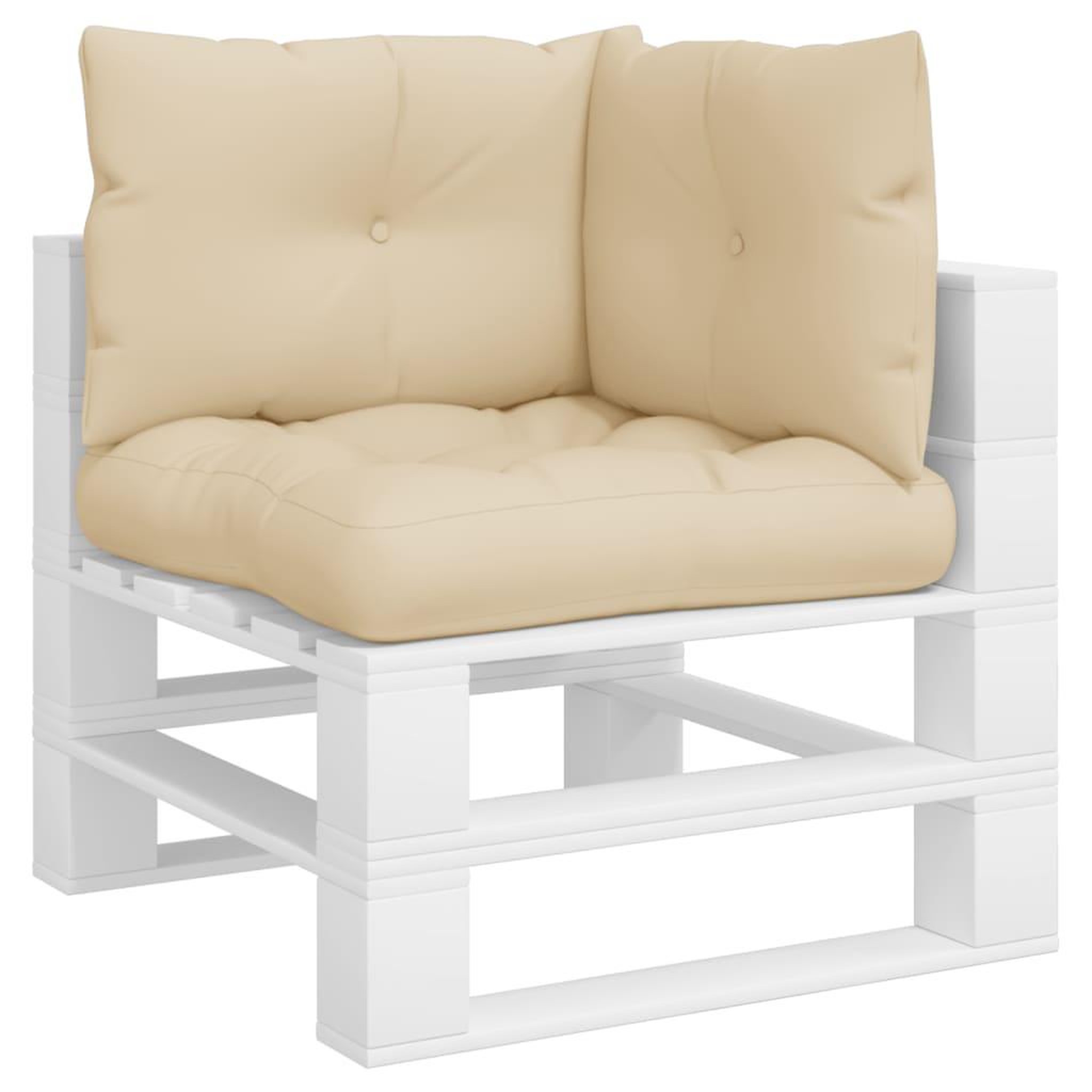 Voir la diapositive 3 : VIDAXL Coussins de palette lot de 3 beige tissu