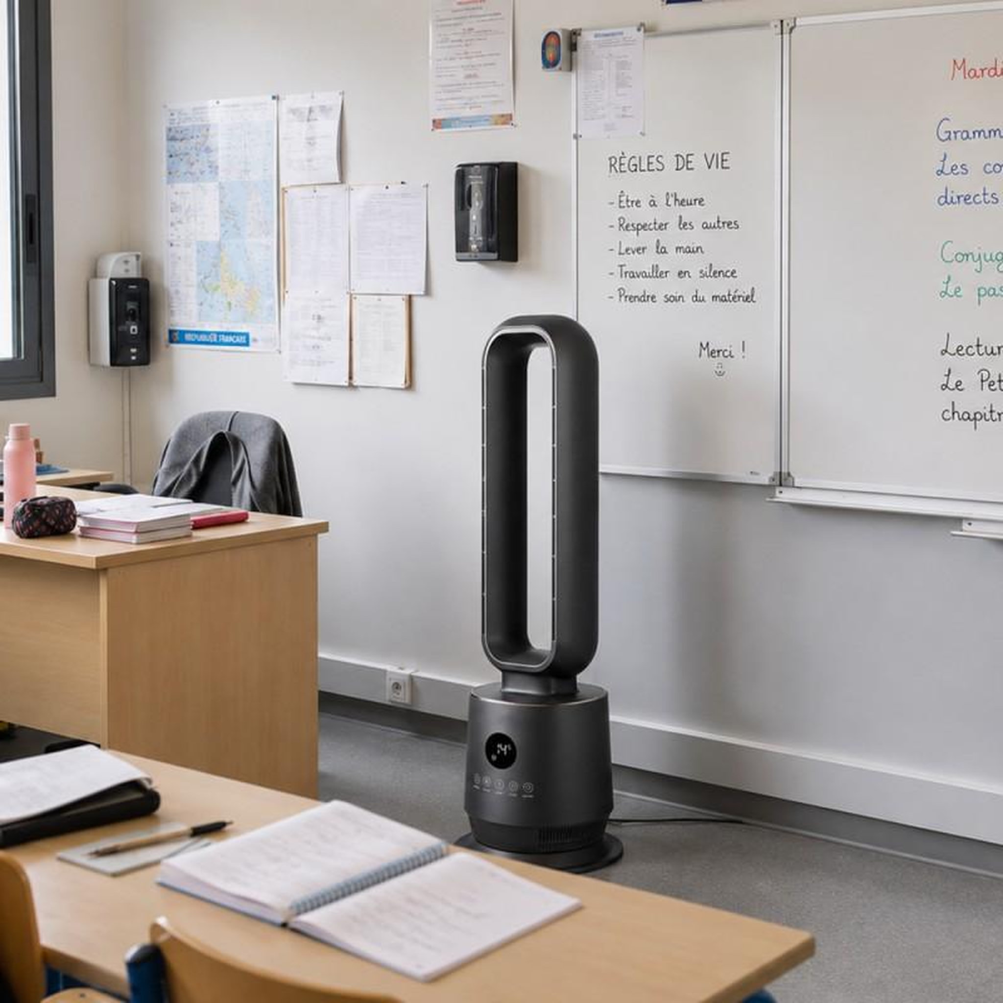 Voir la diapositive 5 : Ventilateur colonne sans pales - 3 vitesses - télécommande - silencieux