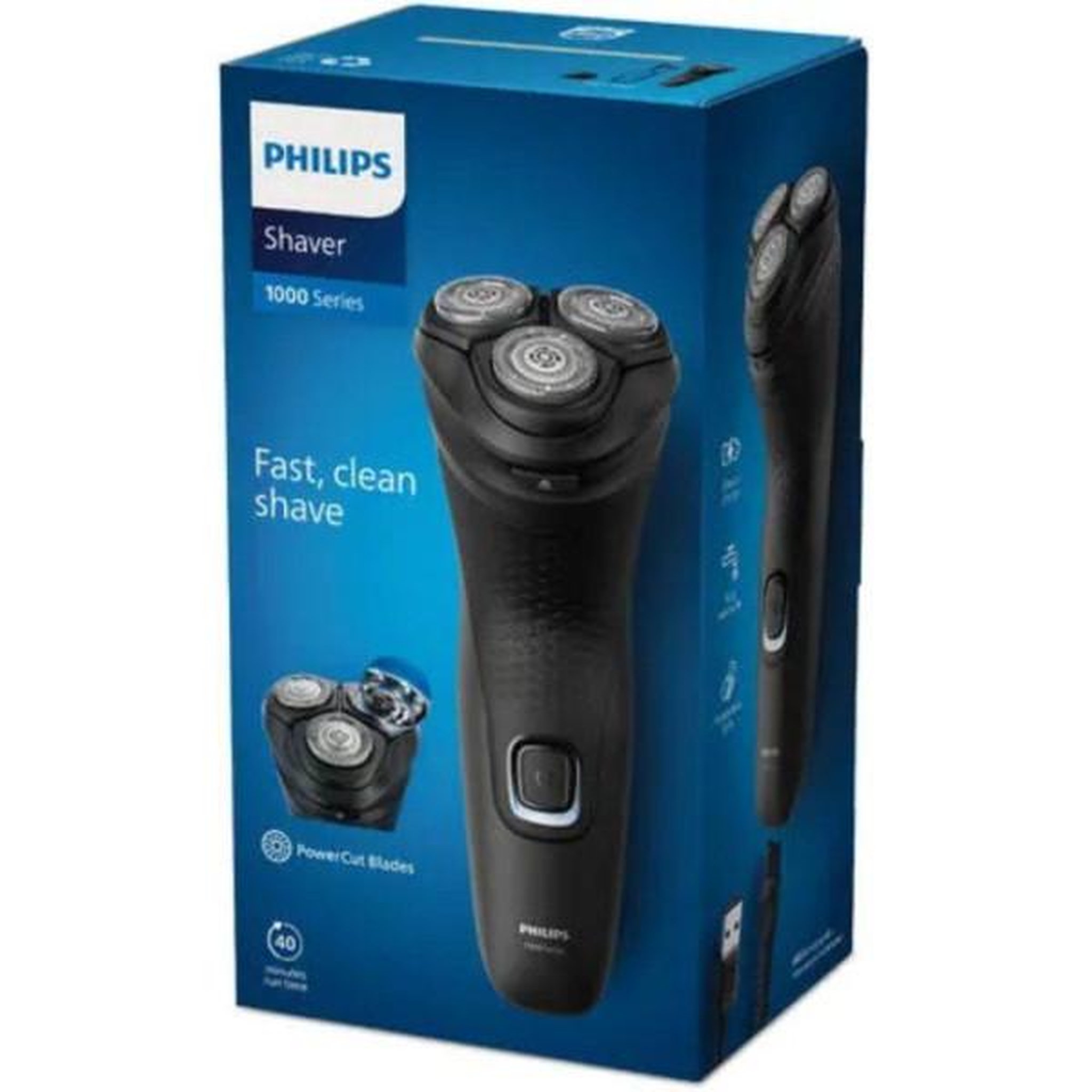 Voir la diapositive 2 : Philips Rasoir - Tondeuse Electrique   - PHILIPS - S1141/00 - utilisation a sec - PowerCut - rechargeable