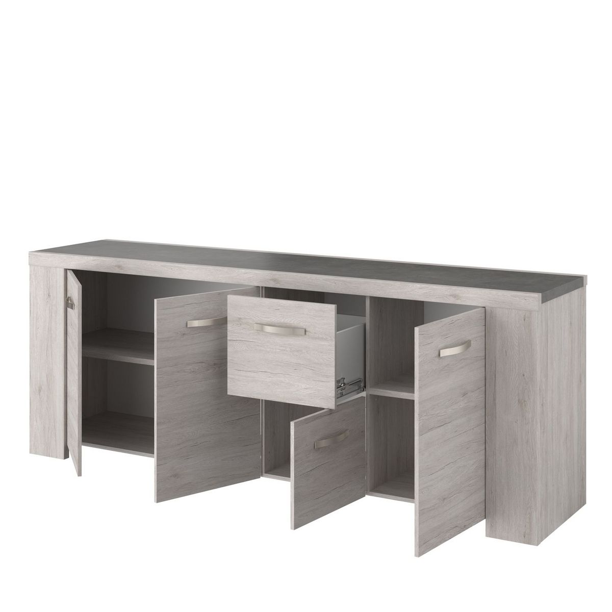 Buffet 4 portes 1 titoir L230 x H87x P55cm MEL