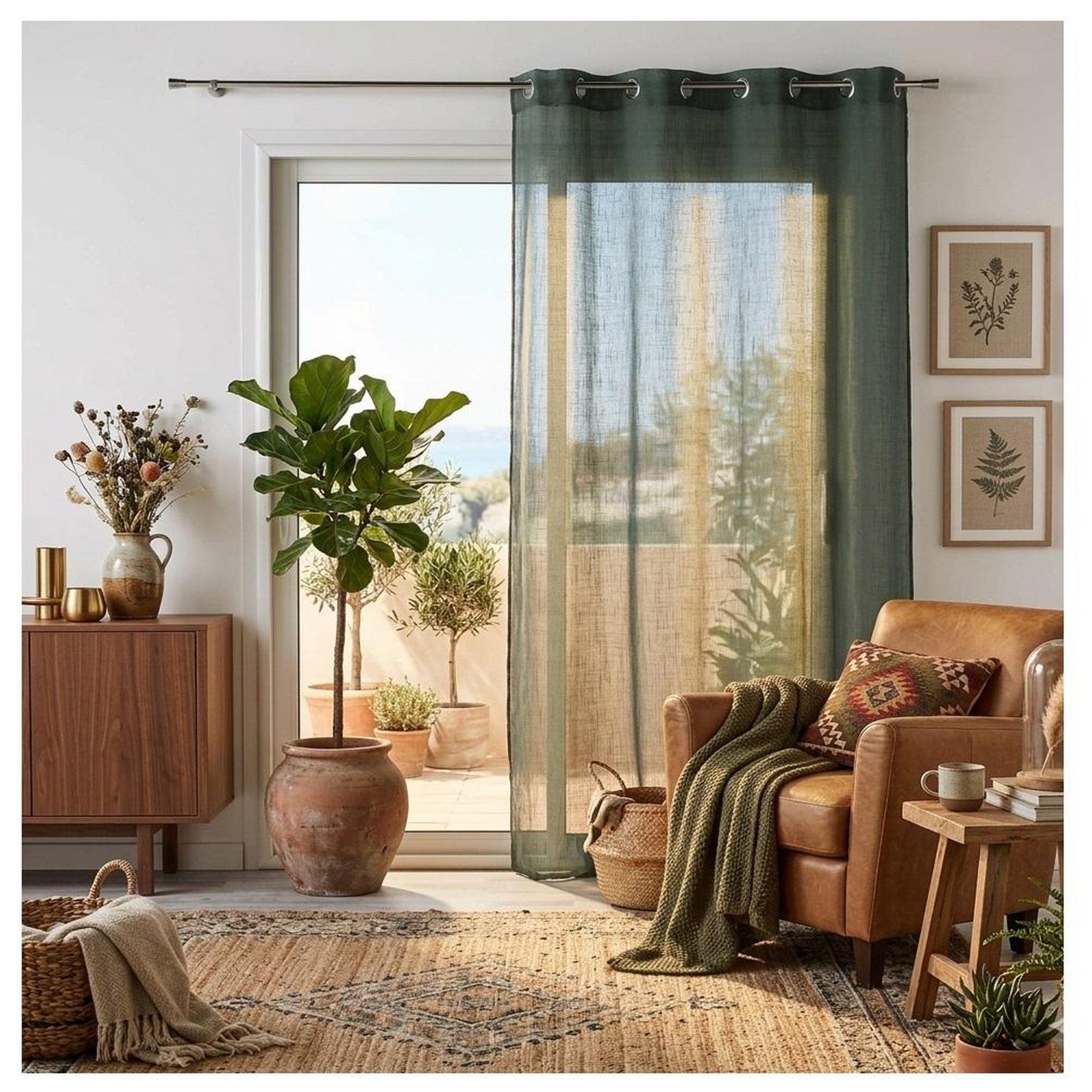 Voir la diapositive 2 : Eden Voilage effet lin zazy design et moderne