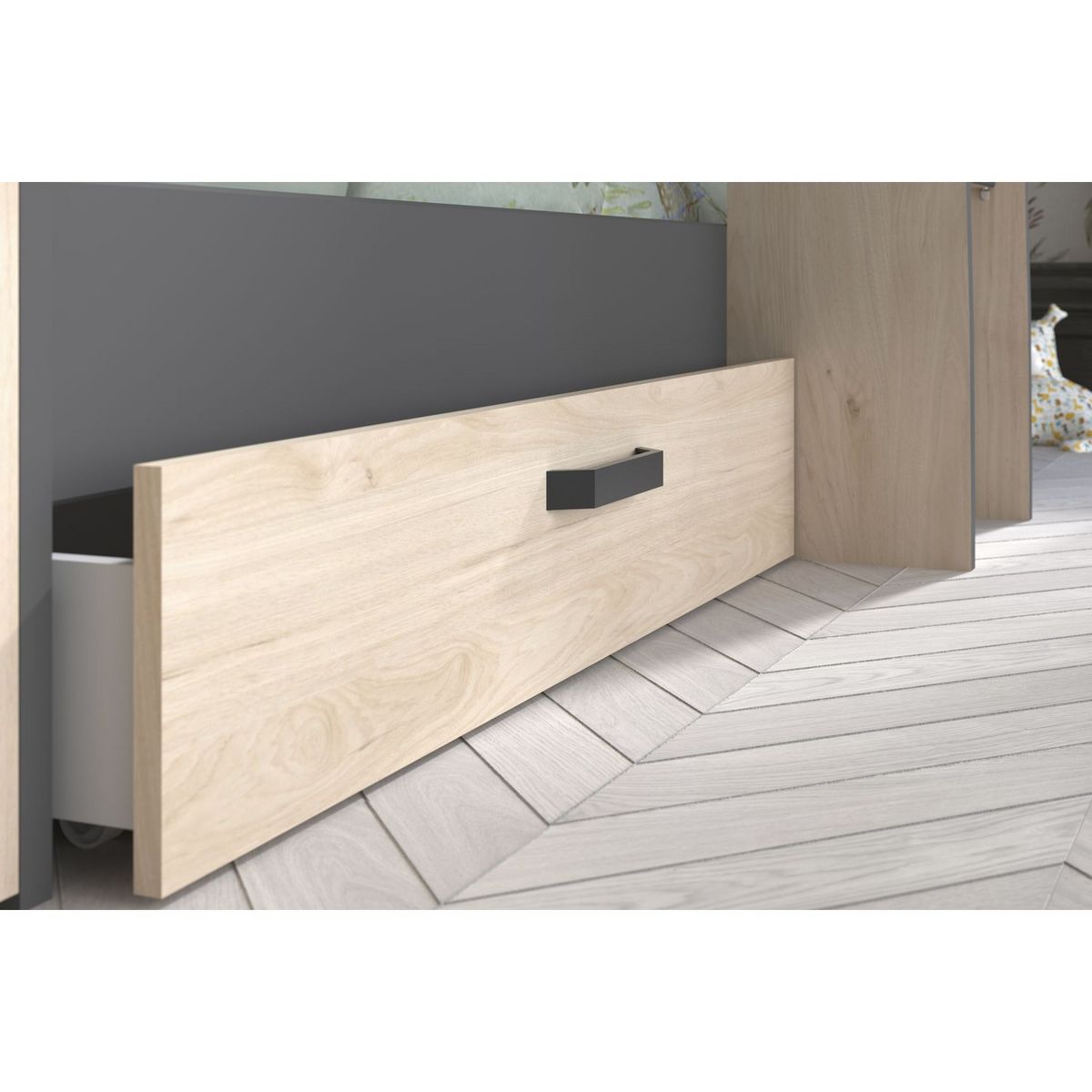 Lit superposé 2x90x200cm avec rangements TIM