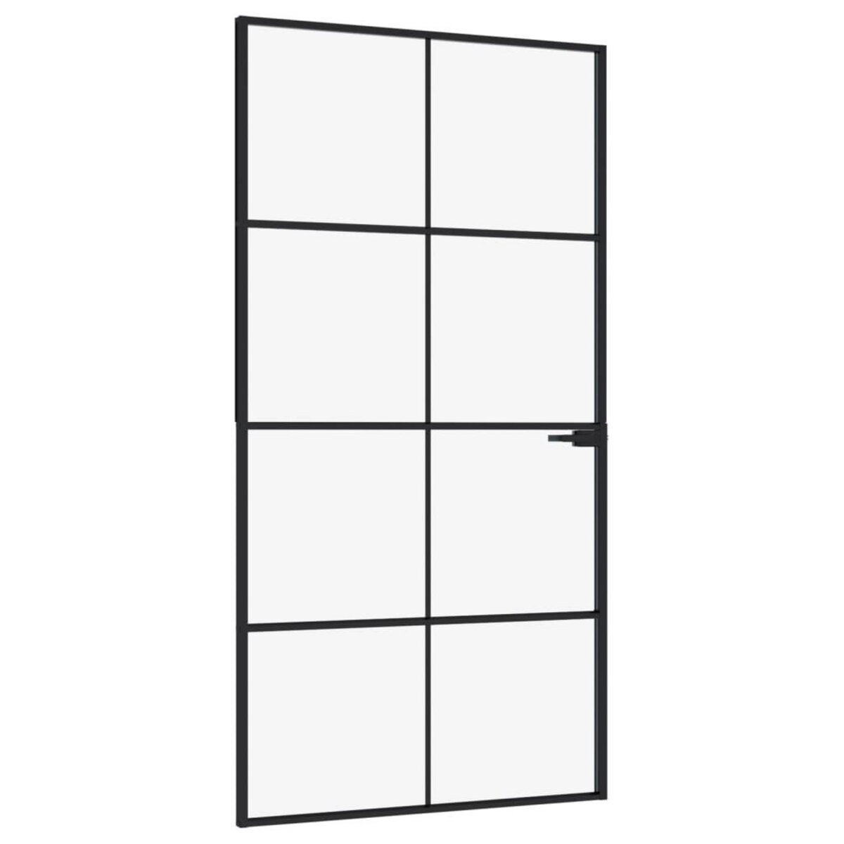 VIDAXL Porte d'interieur Noir 102x201,5 cm Trempe verre aluminium fin