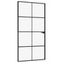Voir la diapositive 2 : VIDAXL Porte d'interieur Noir 102x201,5 cm Trempe verre aluminium fin