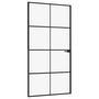 Voir la diapositive 2 : VIDAXL Porte d'interieur Noir 102x201,5 cm Trempe verre aluminium fin