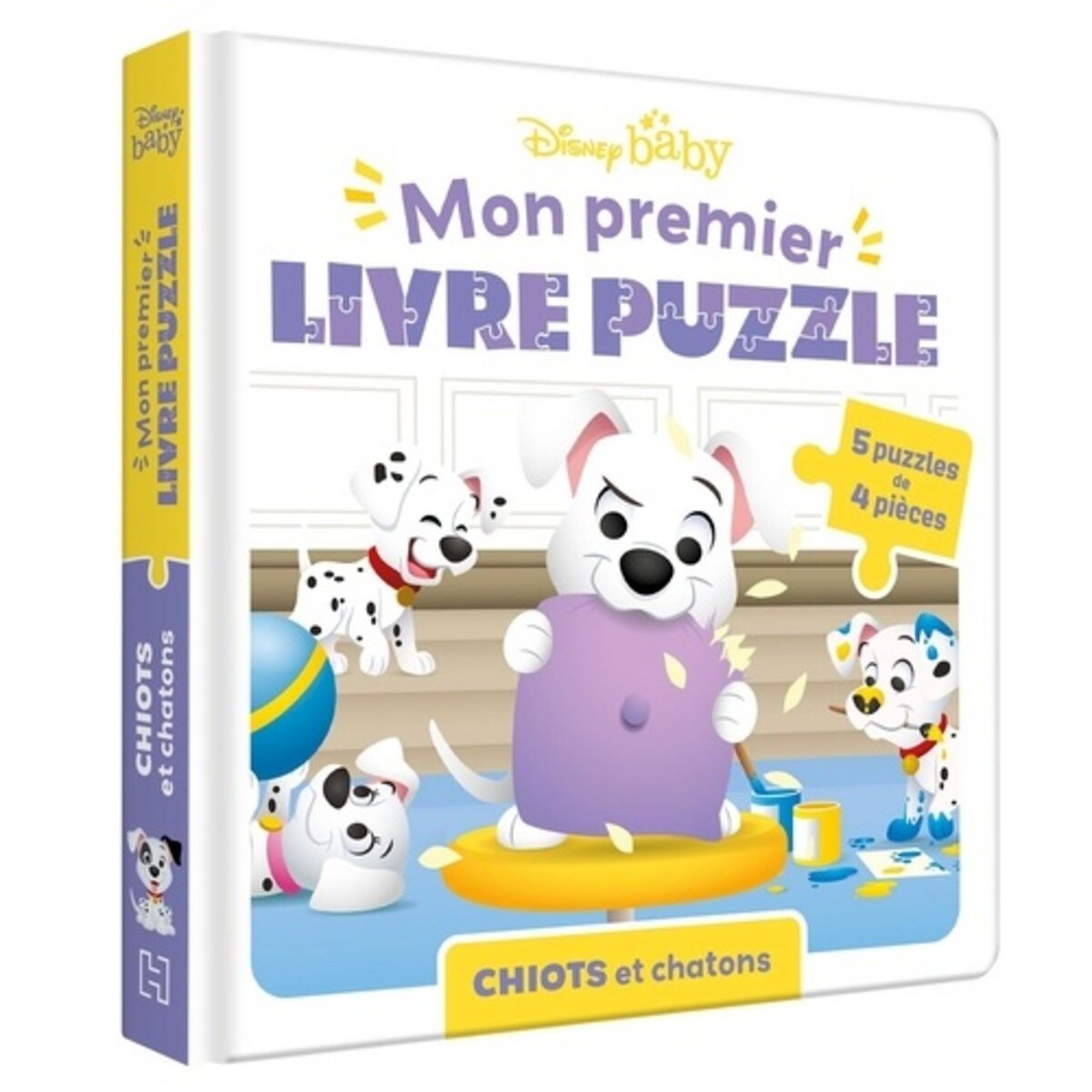 MON PREMIER LIVRE PUZZLE. 5 PUZZLES DE 4 PIECES - CHIOTS ET CHATONS, Disney  pas cher 