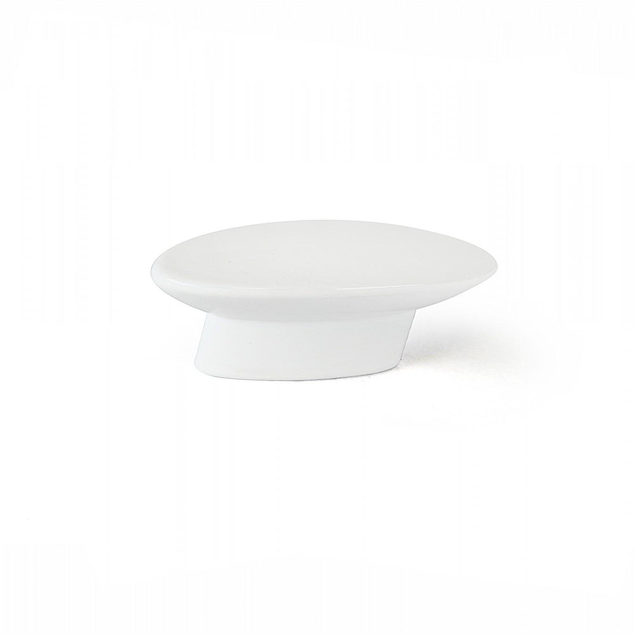 CENTRALE BRICO Bouton de meuble Ovale blanc zamak H.24 x l.41 x P.19 mm