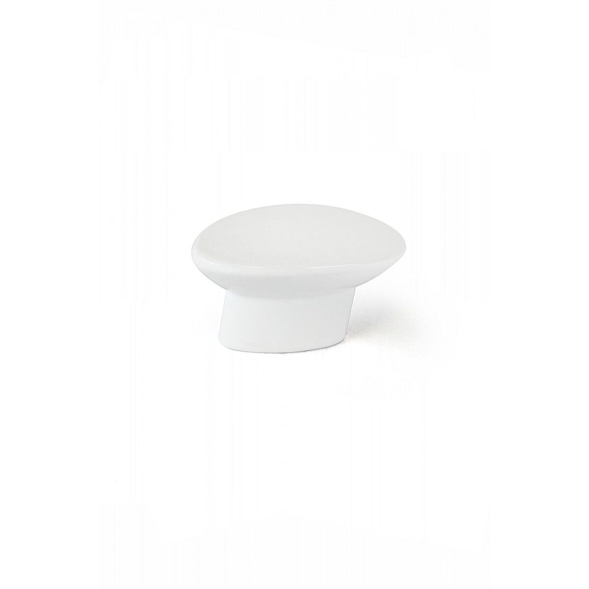CENTRALE BRICO Bouton de meuble Ovale blanc zamak H.24 x l.41 x P.19 mm