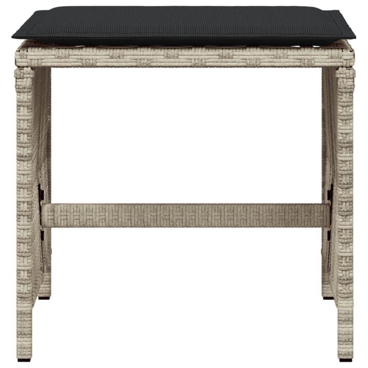 VIDAXL Tabourets de jardin et coussins lot de 4 gris clair 41x41x36 cm